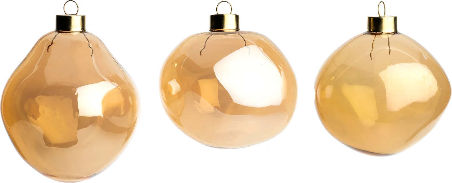Intratuin kerstbal Trim oranje glans D 10 cm 3 stuks