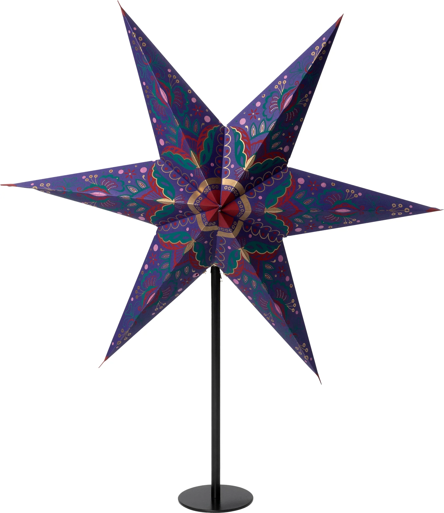 Intratuin kerstster met verlichting paars D 63 H 19 cm