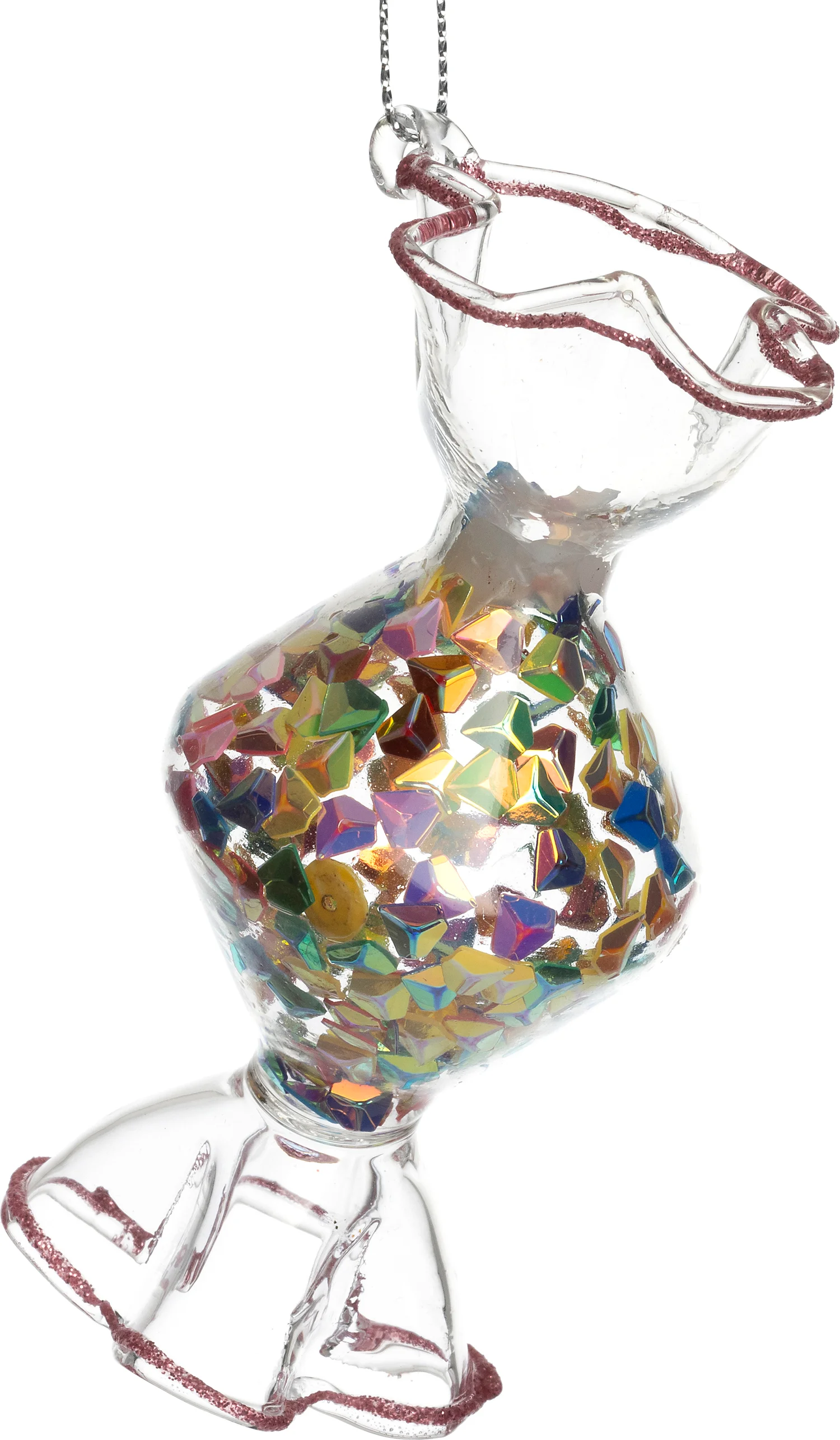 Intratuin kerst ornament Kila snoep transparant 4,6 x 4,6 x 10 cm