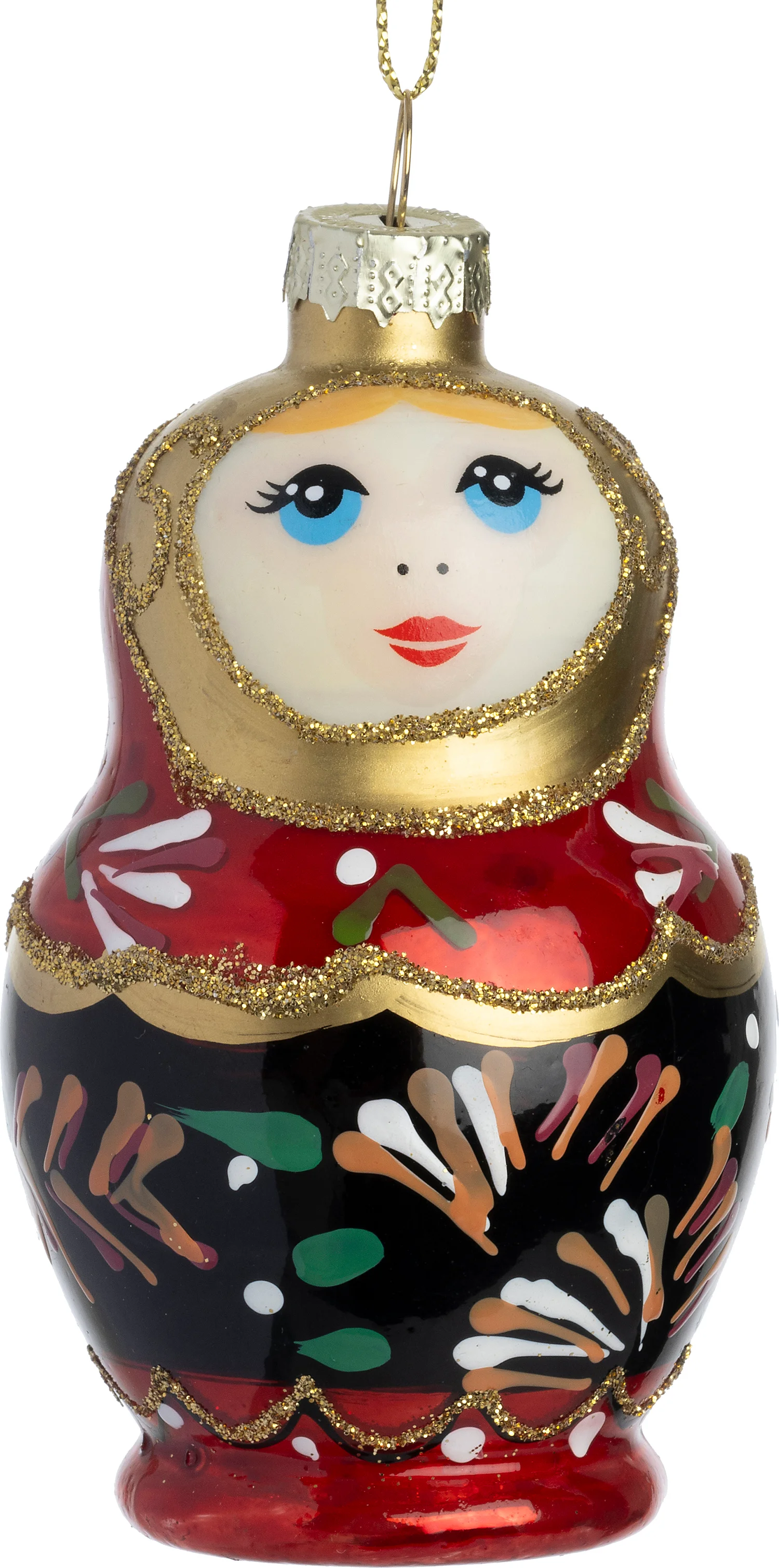 Intratuin kerst ornament pop rood / zwart 5,5 x 5,5 x 9,3 cm