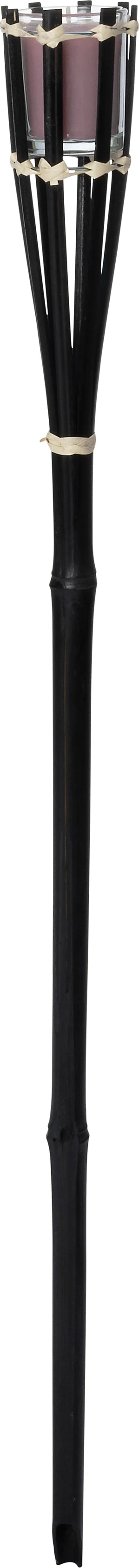 Intratuin kaars Torcia paars / zwart 4 uur D 6,5 H 76 cm