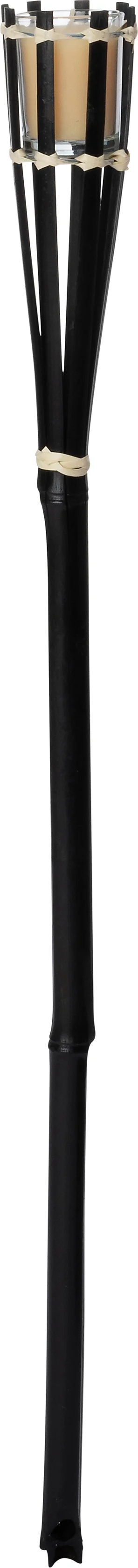 Intratuin kaars Torcia geel / zwart 4 uur D 6,5 H 76 cm
