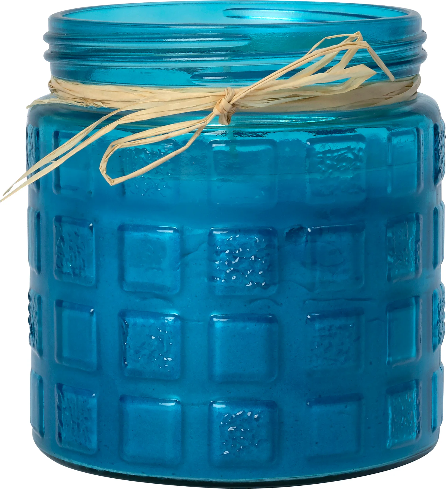 Intratuin kaars in glas Paula blauw 20 uur D 11 H 12 cm