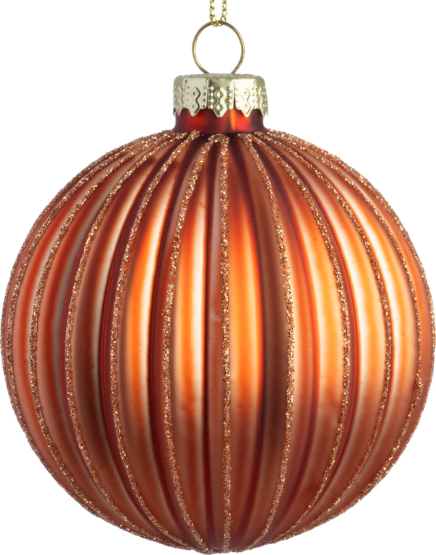 Intratuin kerstbal Niall oranje D 8 cm