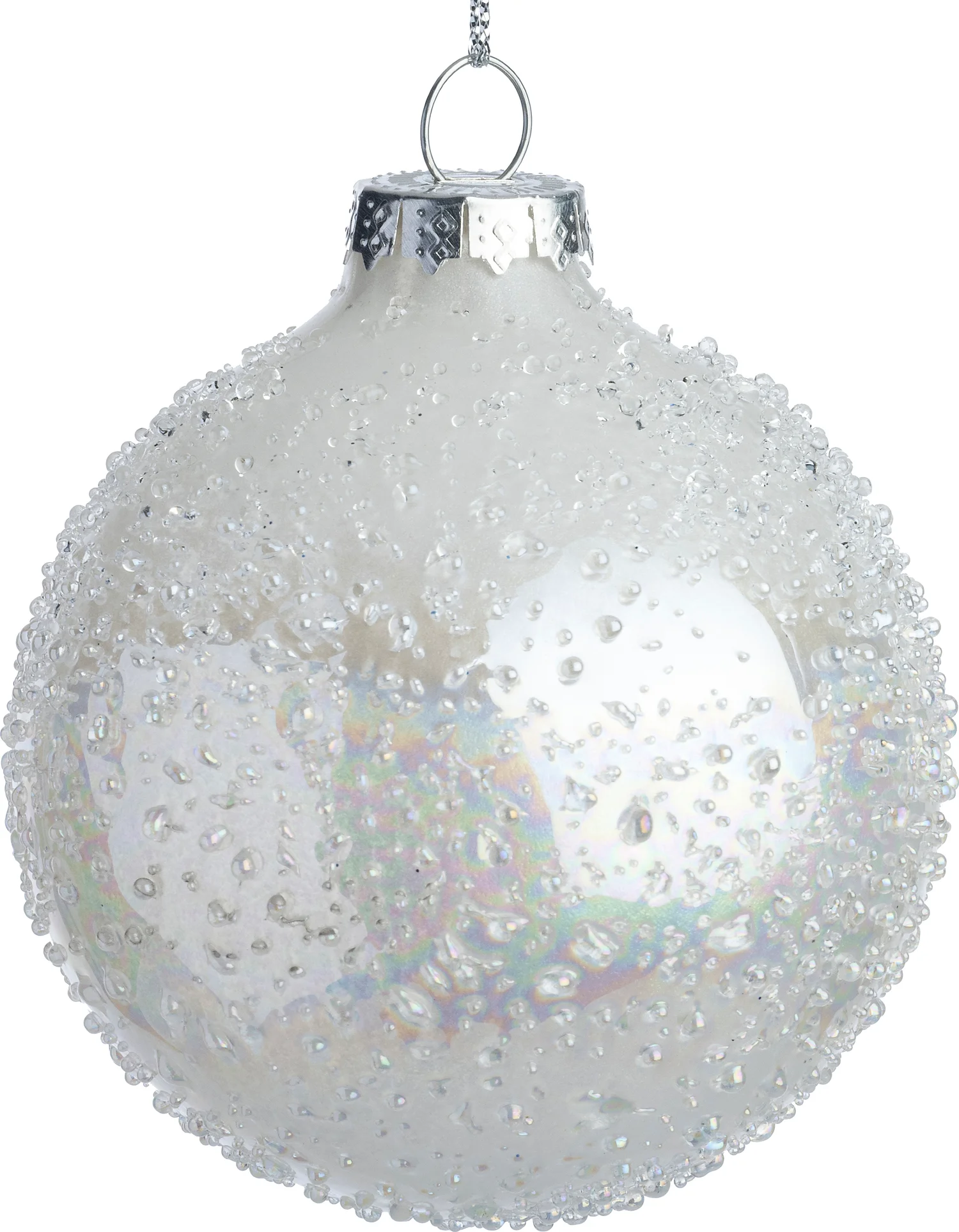 Intratuin kerstbal Peebles wit D 8 cm