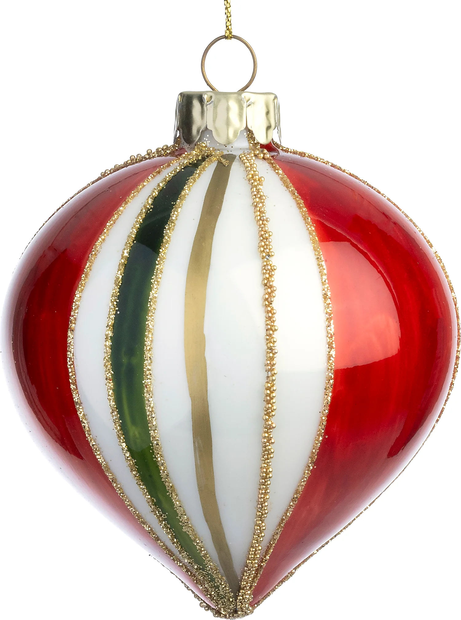 Intratuin kerstbal Portsoy rood / groen druppel D 8 cm