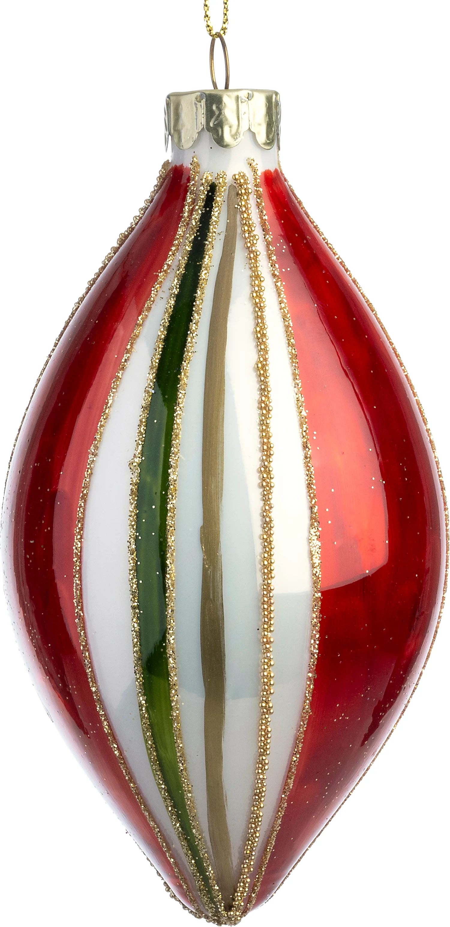 Intratuin kerstbal Portsoy rood / groen D 6 H 12 cm