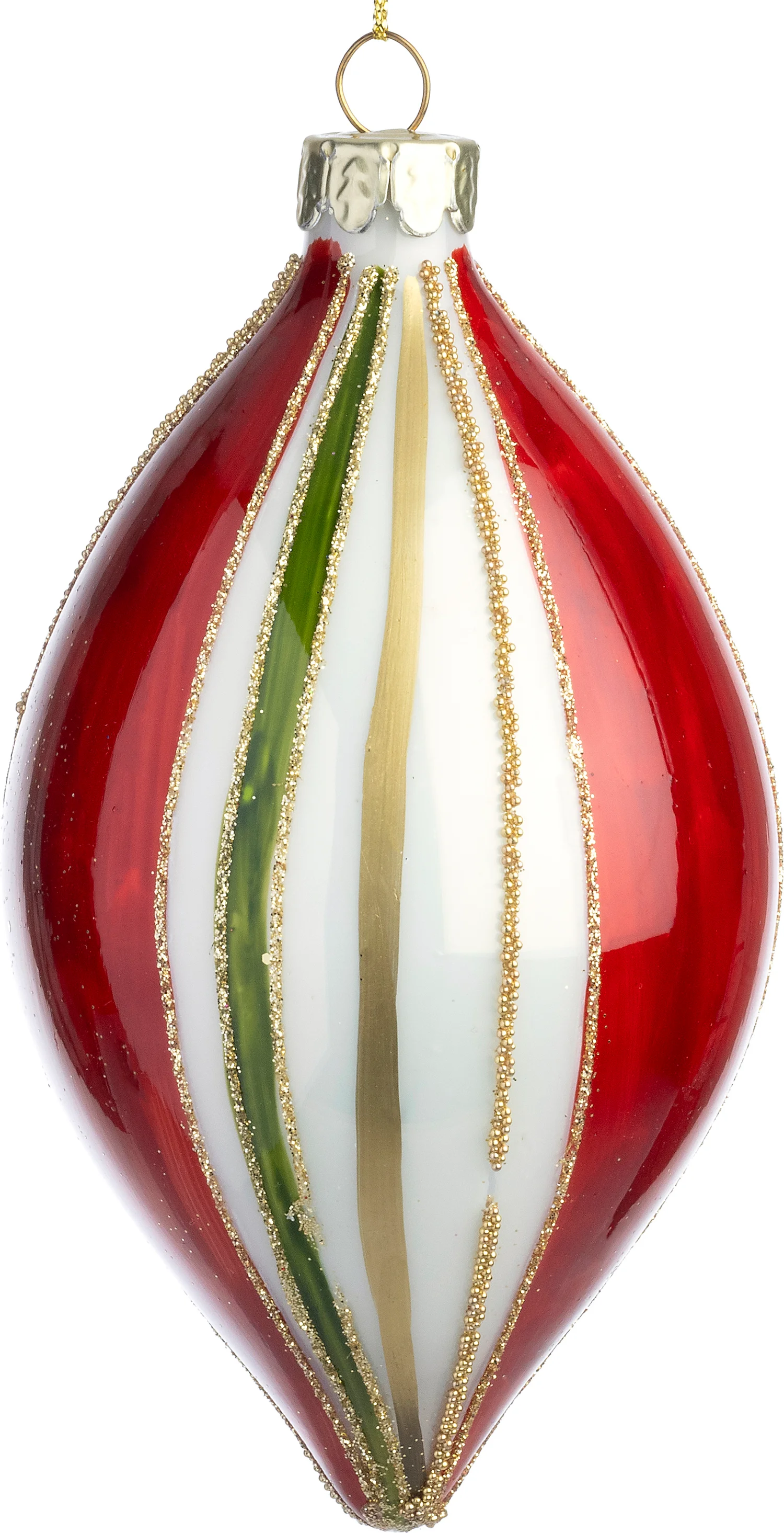 Intratuin kerstbal Portsoy lichtrood / groen D 6 H 12 cm