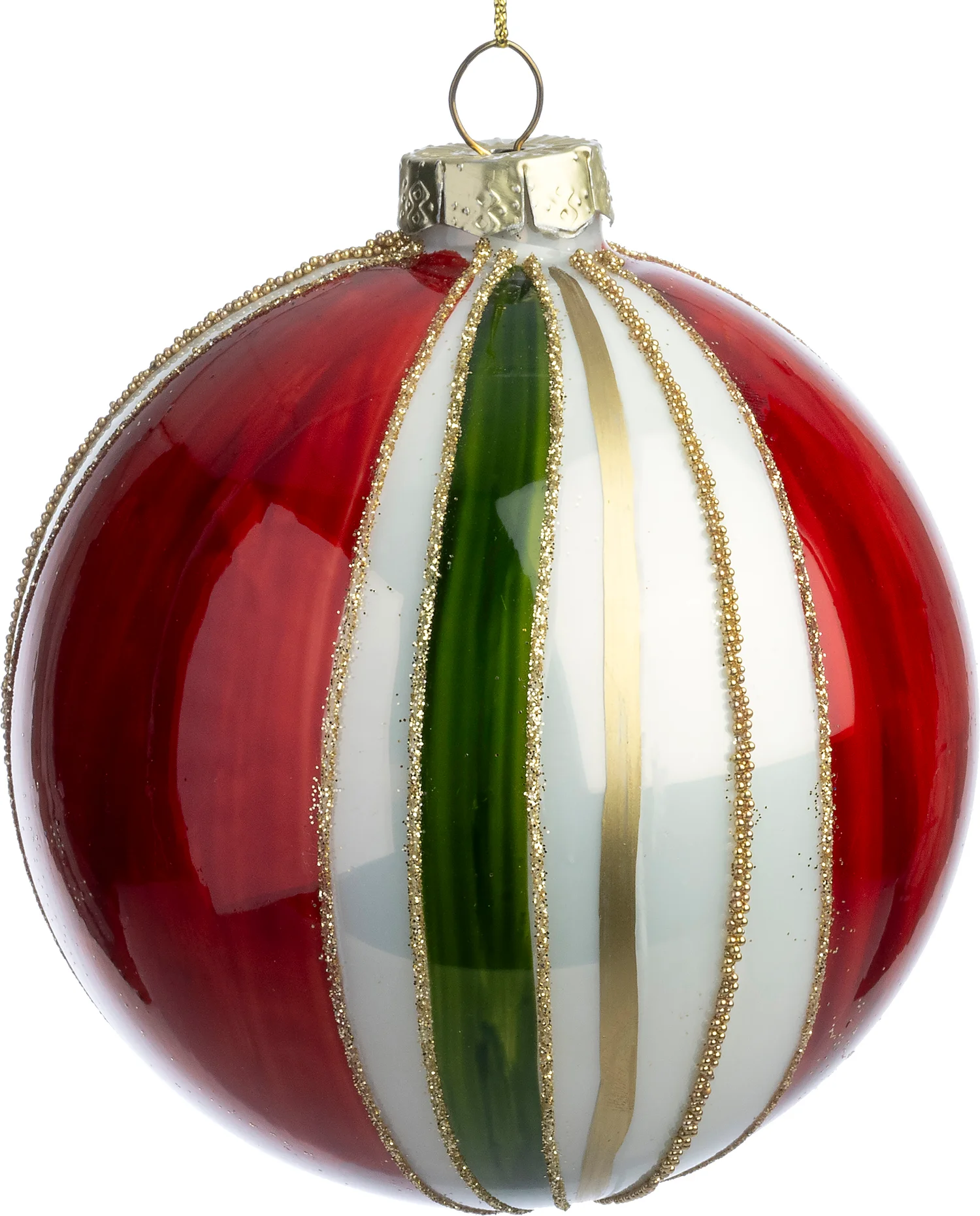 Intratuin kerstbal Portsoy lichtrood / groen D 8 cm