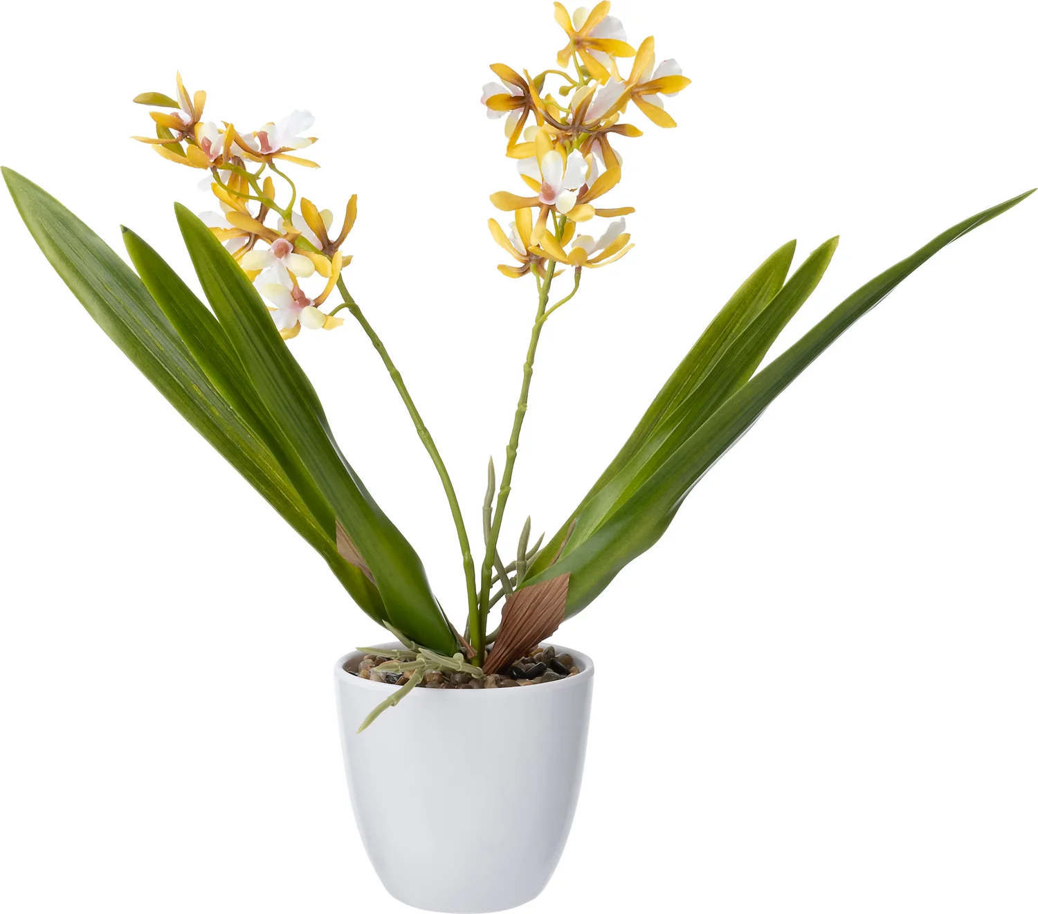 Intratuin kunstplant Vlinderorchidee geel 18 x 15 x 37 cm