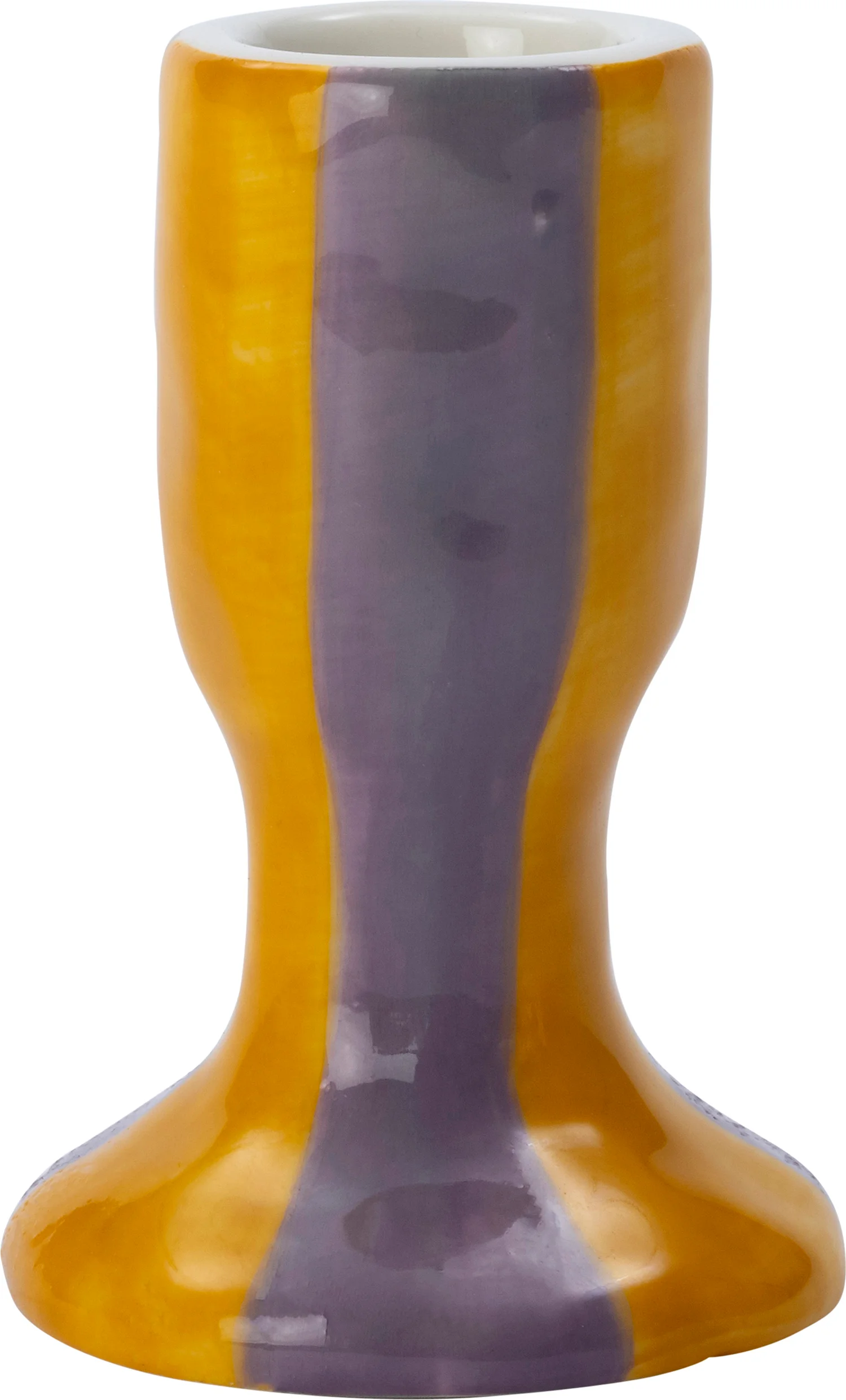 Intratuin kandelaar Kara geel / paars D 6 H 9 cm