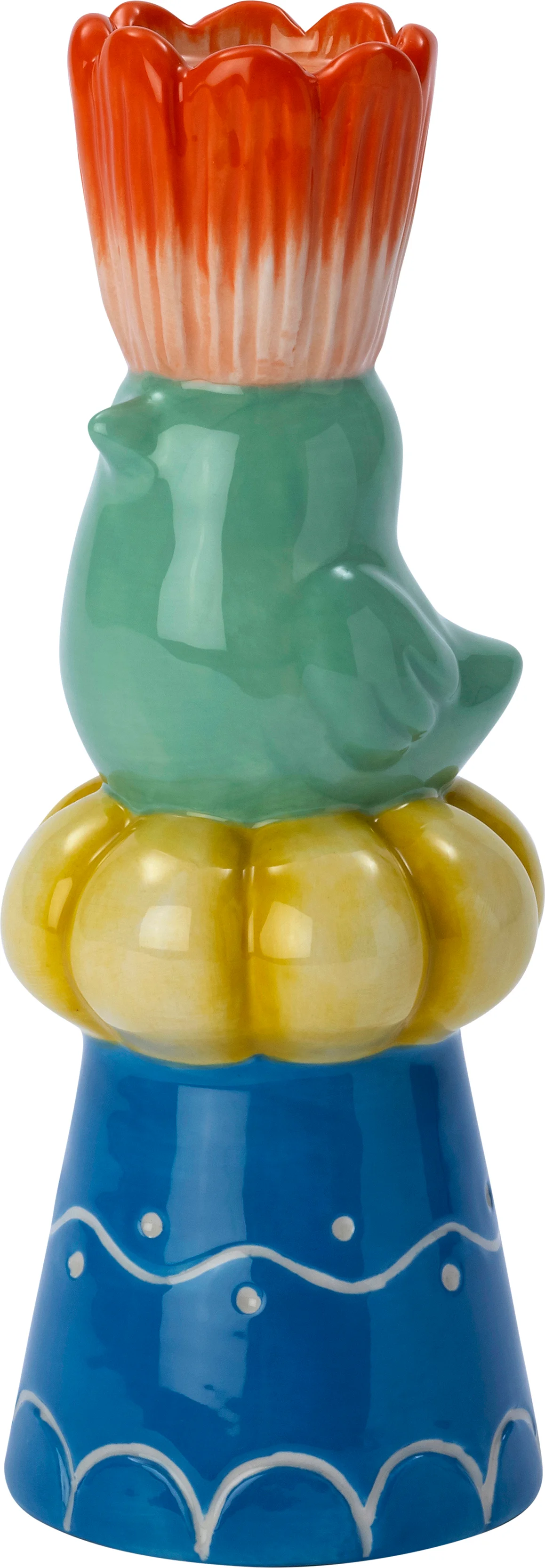 Intratuin kandelaar Ola blauw / geel / oranje D 7,7 H 21 cm