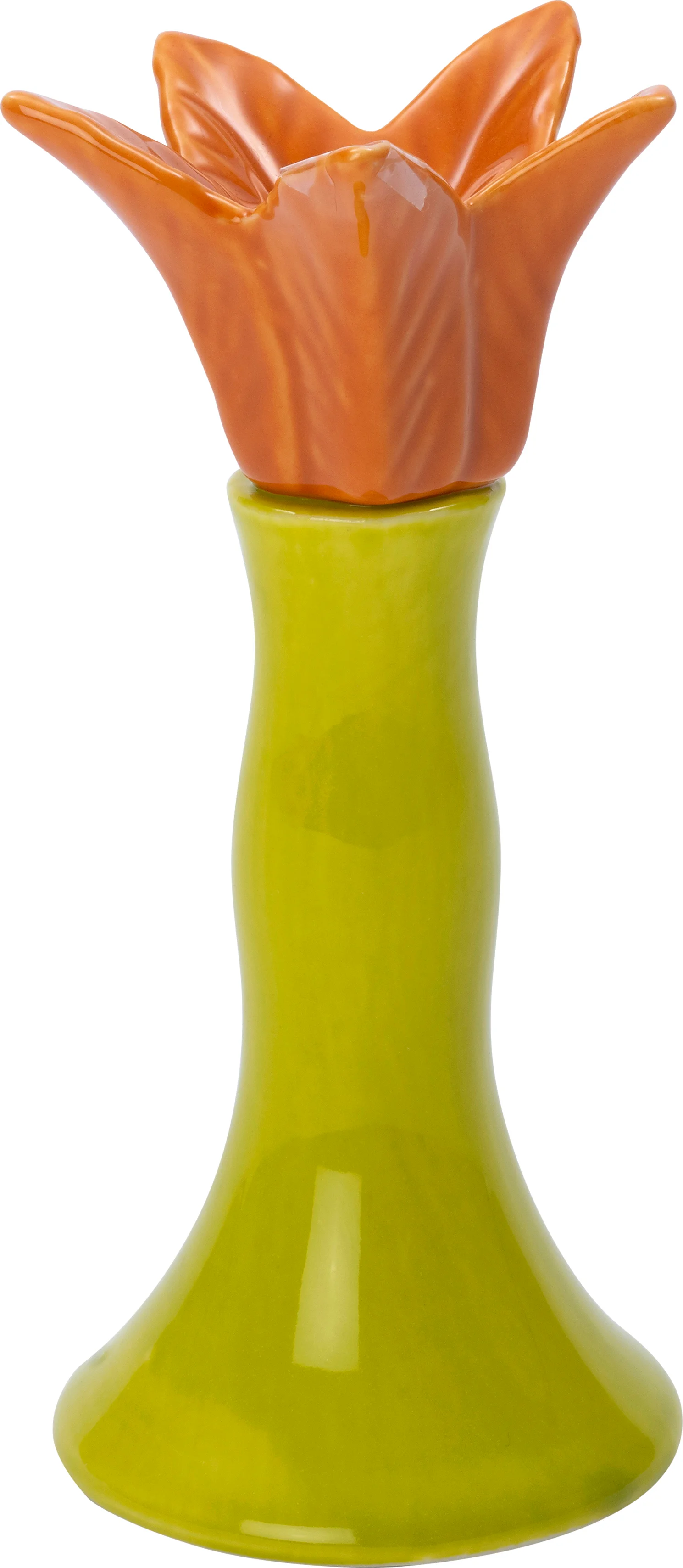 Intratuin kandelaar Alex oranje / groen D 7,8 H 17 cm