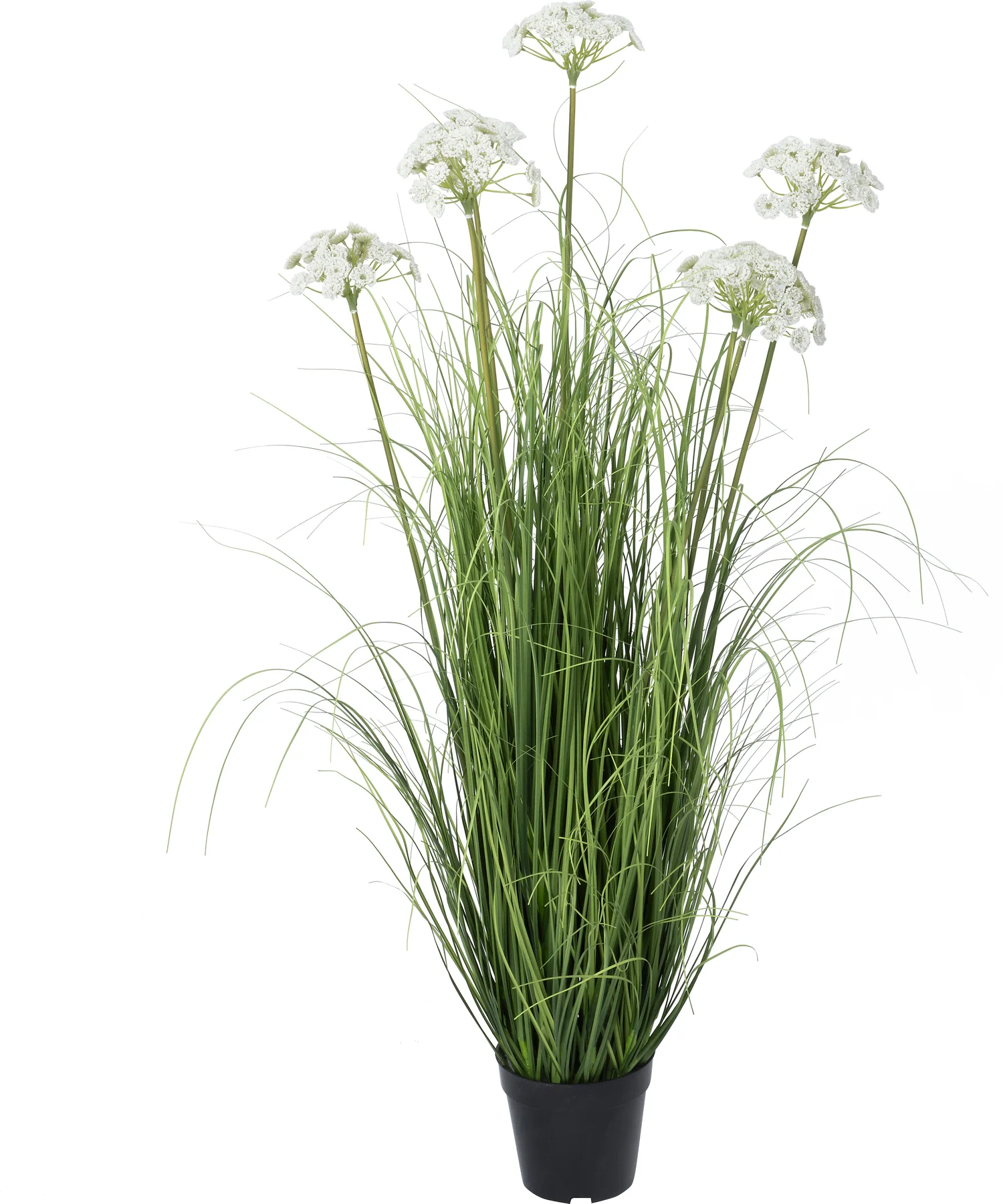 Intratuin kunstplant siergras met bloem wit 60 x 60 x 100 cm