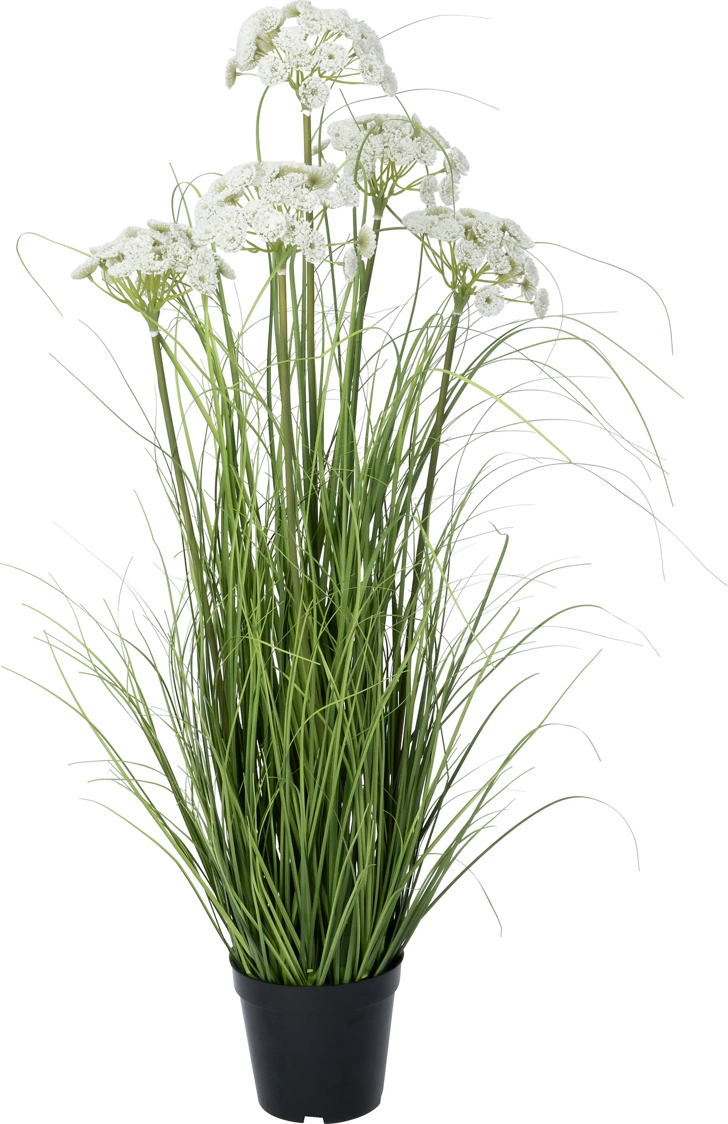 Intratuin kunstplant siergras met bloem wit 55 x 55 x 80 cm