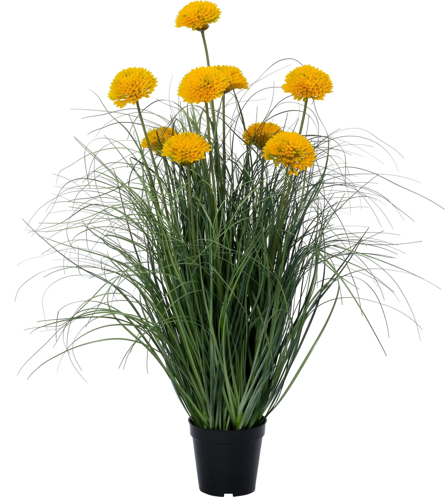 Intratuin kunstplant siergras met bloem geel 47 x 47 x 82 cm