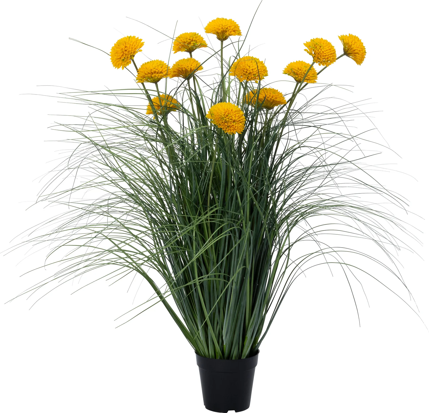 Intratuin kunstplant siergras met bloem geel 60 x 60 x 100 cm