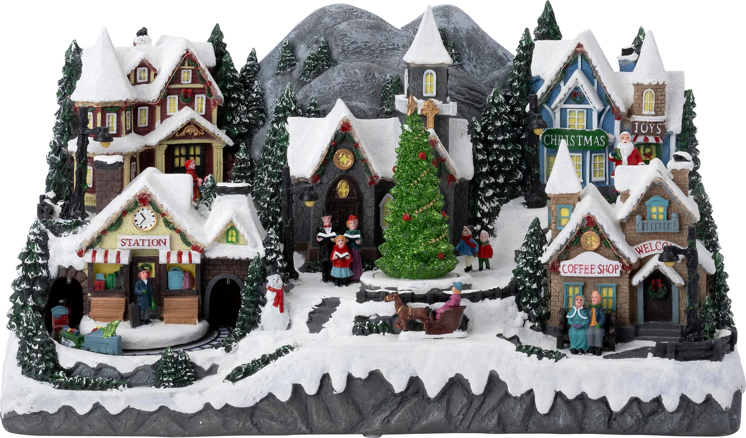 Intratuin kerstdorp dorp met station 55 x 32,5 x 30 cm