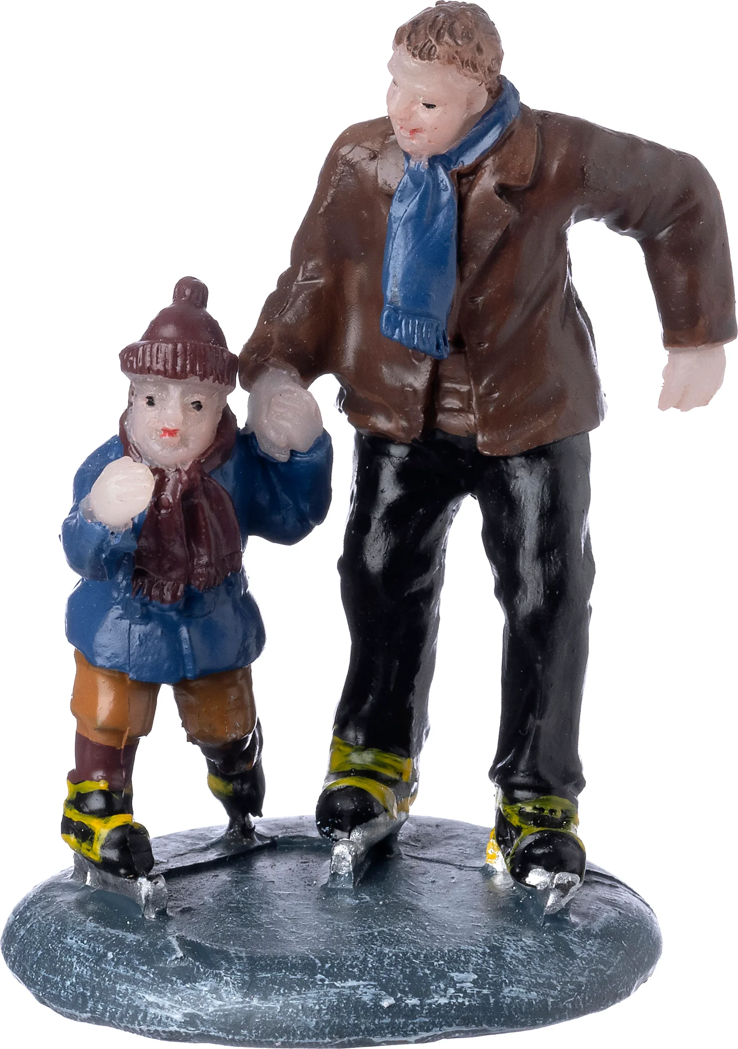 Intratuin Holland kerstdorpminiatuur schaatsen met zoon 9 x 4,3 x 14 cm