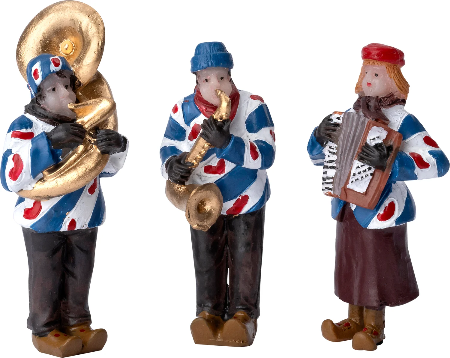 Intratuin Holland kerstdorpminiatuur friese fanfare sax 16 x 5 x 16,5 cm 3-delige set