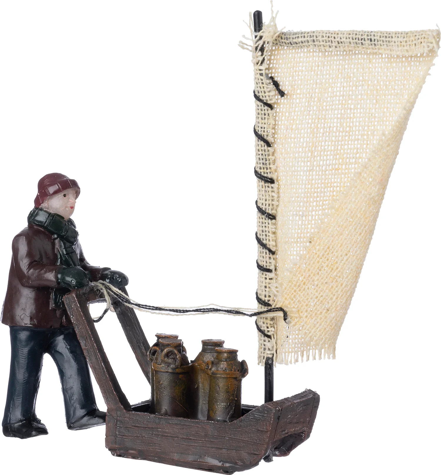 Intratuin Holland kerstdorpminiatuur sleetransport 16,5 x 5,5 x 19,5 cm