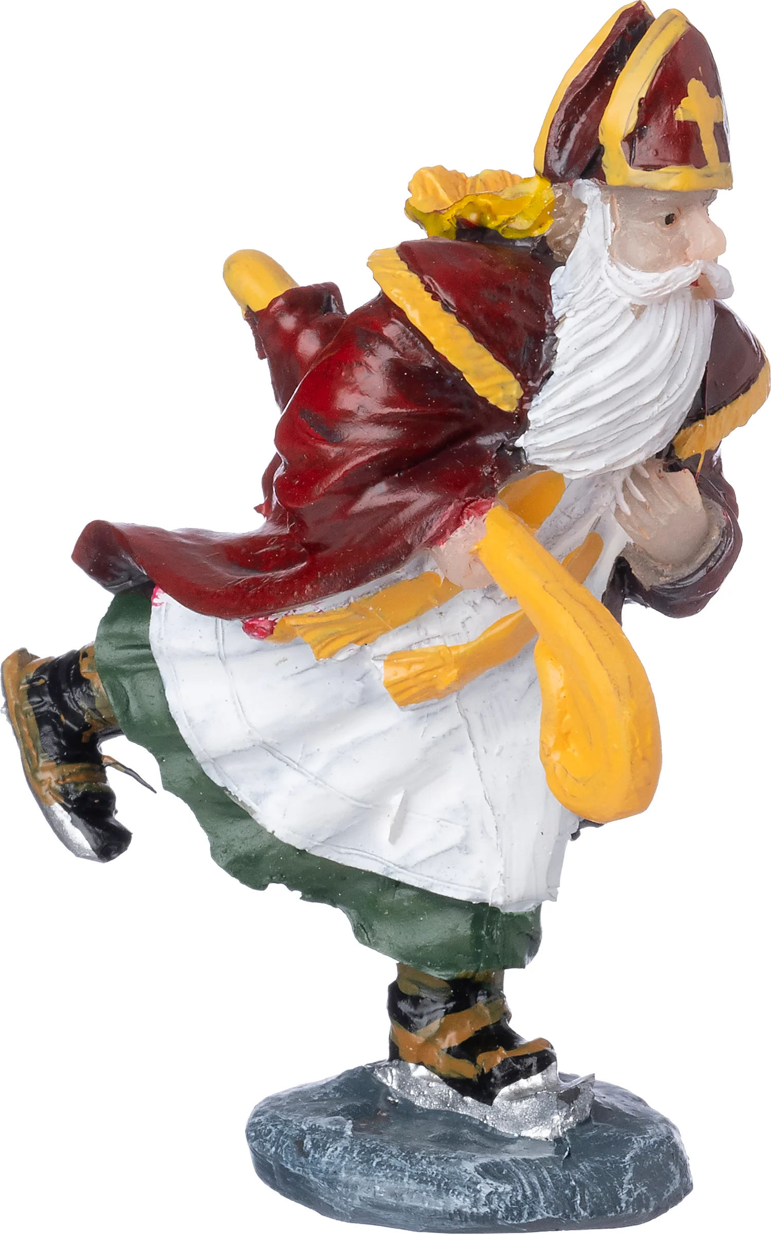 Intratuin Holland kerstdorpminiatuur sinterklaas op schaatsen 9 x 4,3 x 14 cm
