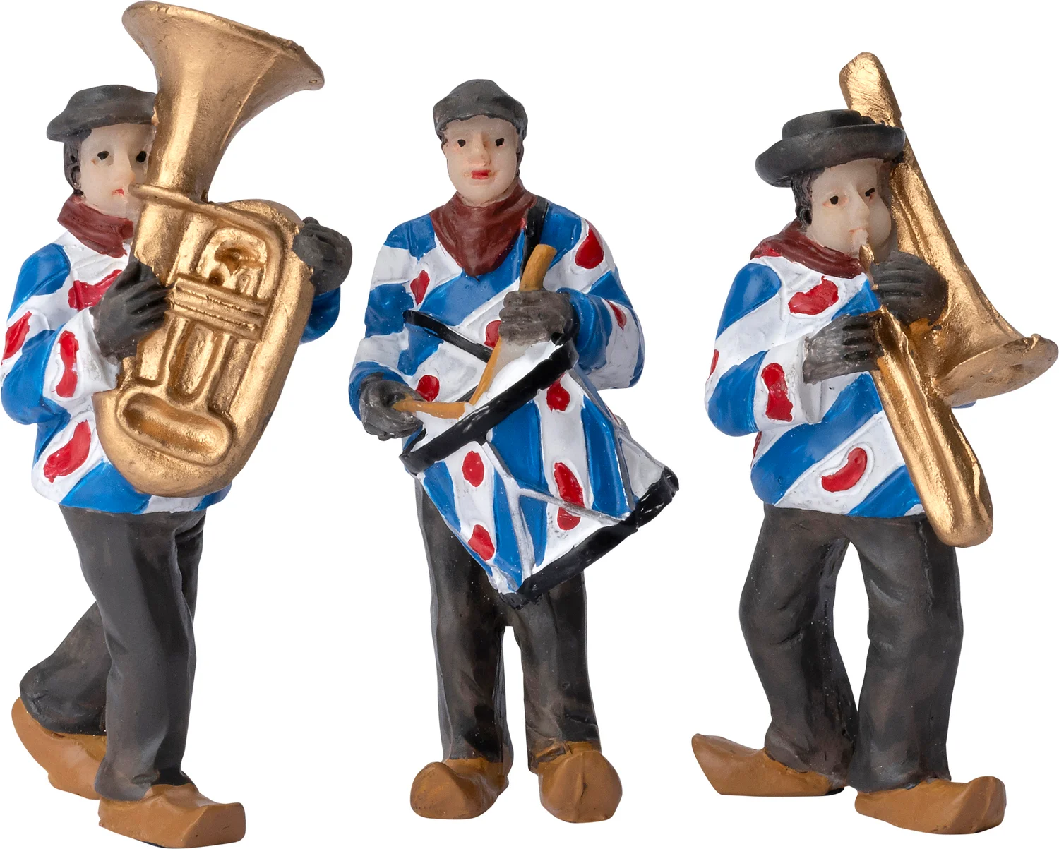 Intratuin Holland kerstdorpminiatuur friese fanfare trom 16 x 5 x 16,5 cm 3-delige set