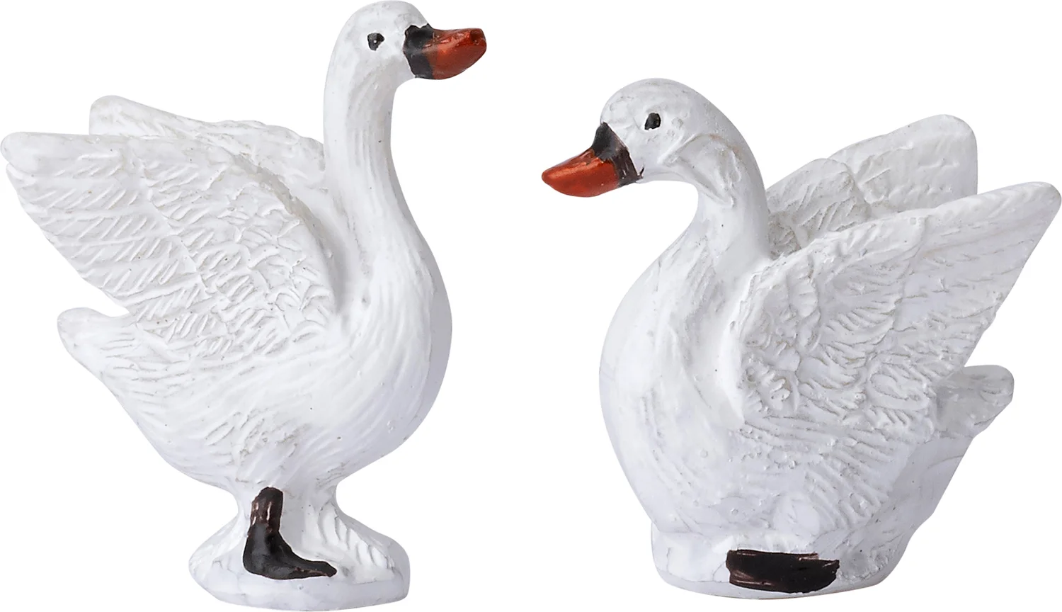 Intratuin Holland kerstdorpminiatuur zwanen 9 x 4,3 x 14 cm 2-delige set