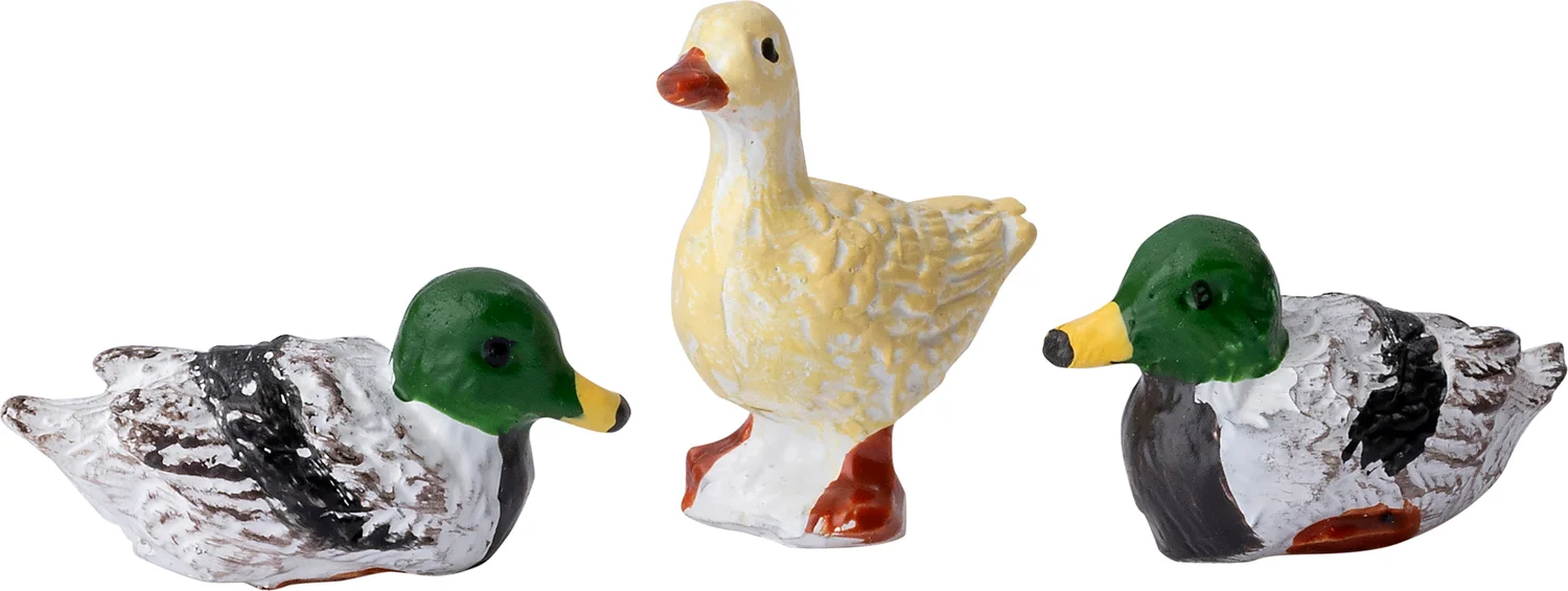 Intratuin Holland kerstdorpminiatuur eenden 9 x 4,3 x 14 cm 3-delige set