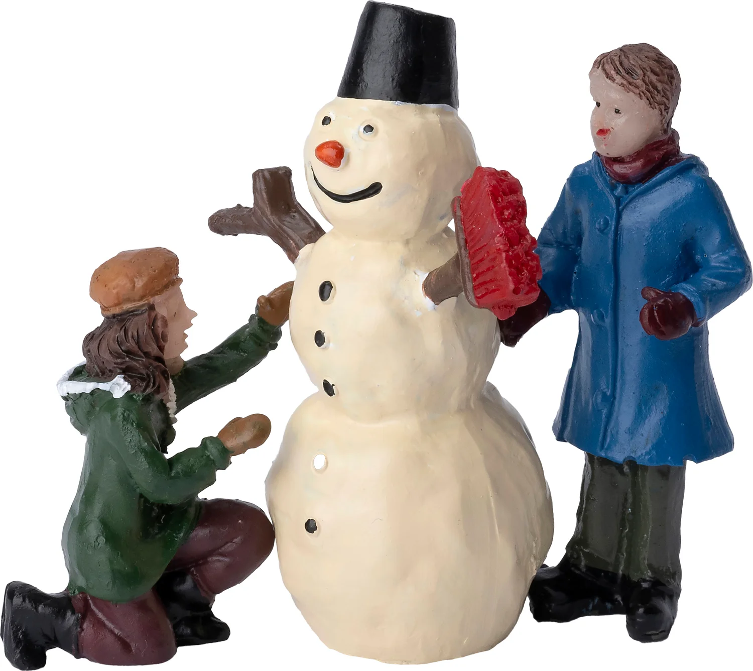 Intratuin Holland kerstdorpminiatuur sneeuwpop maken 13,5 x 3,8 x 16 cm 3-delige set
