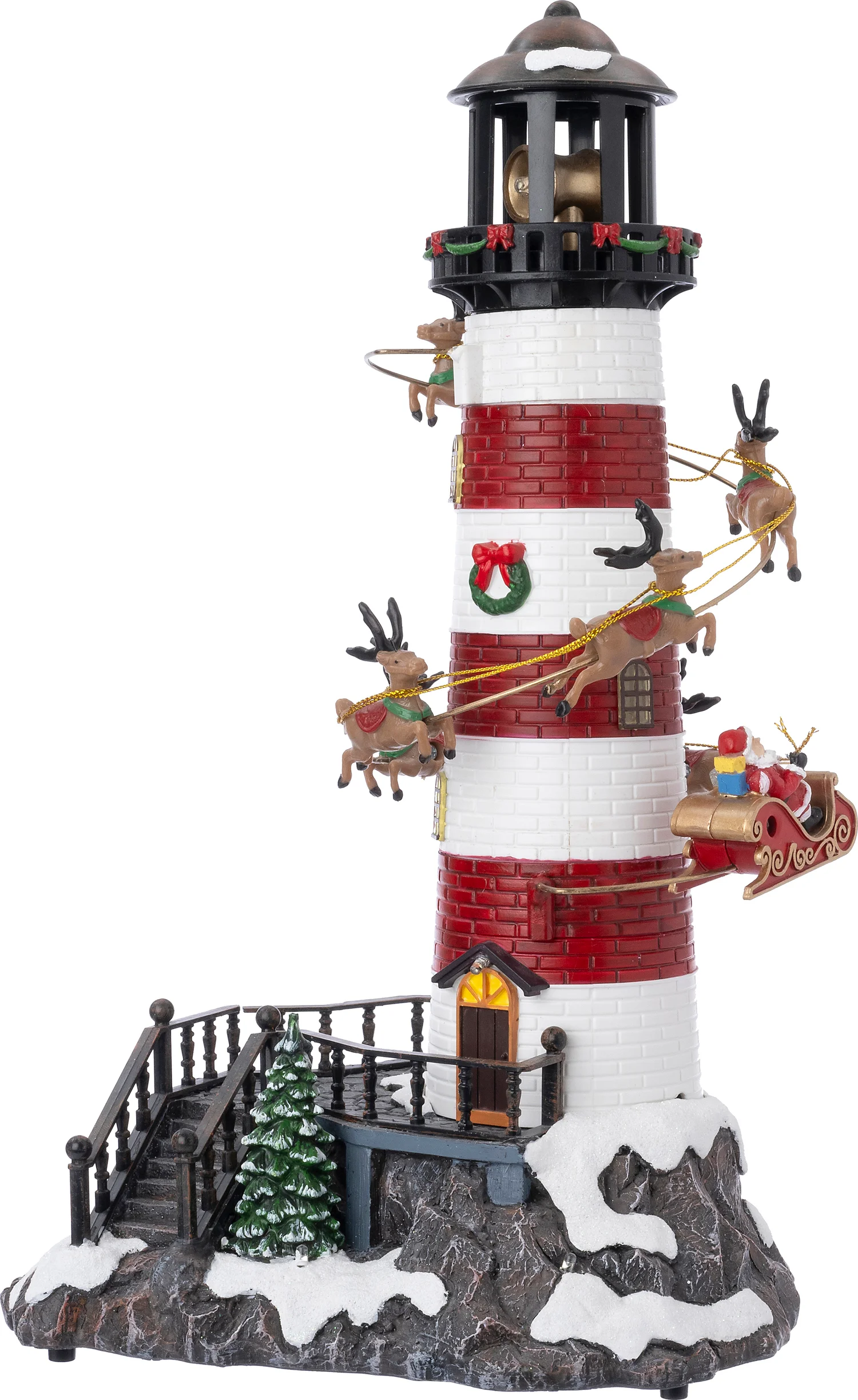 Intratuin kersthuisje vuurtoren 21 x 16 x 36 cm