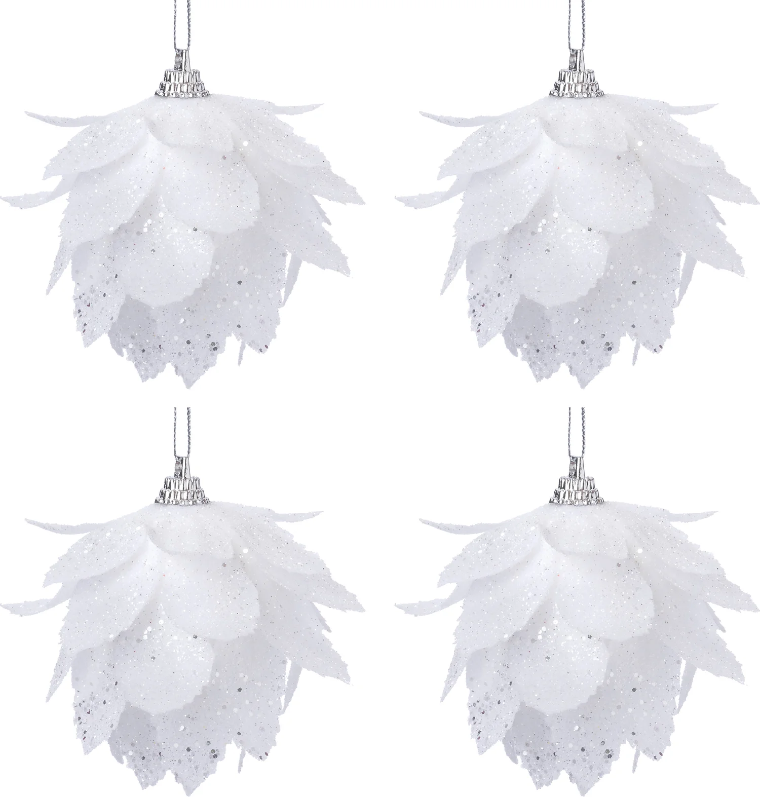 Intratuin kerstbal Syl wit D 6 cm 4 stuks