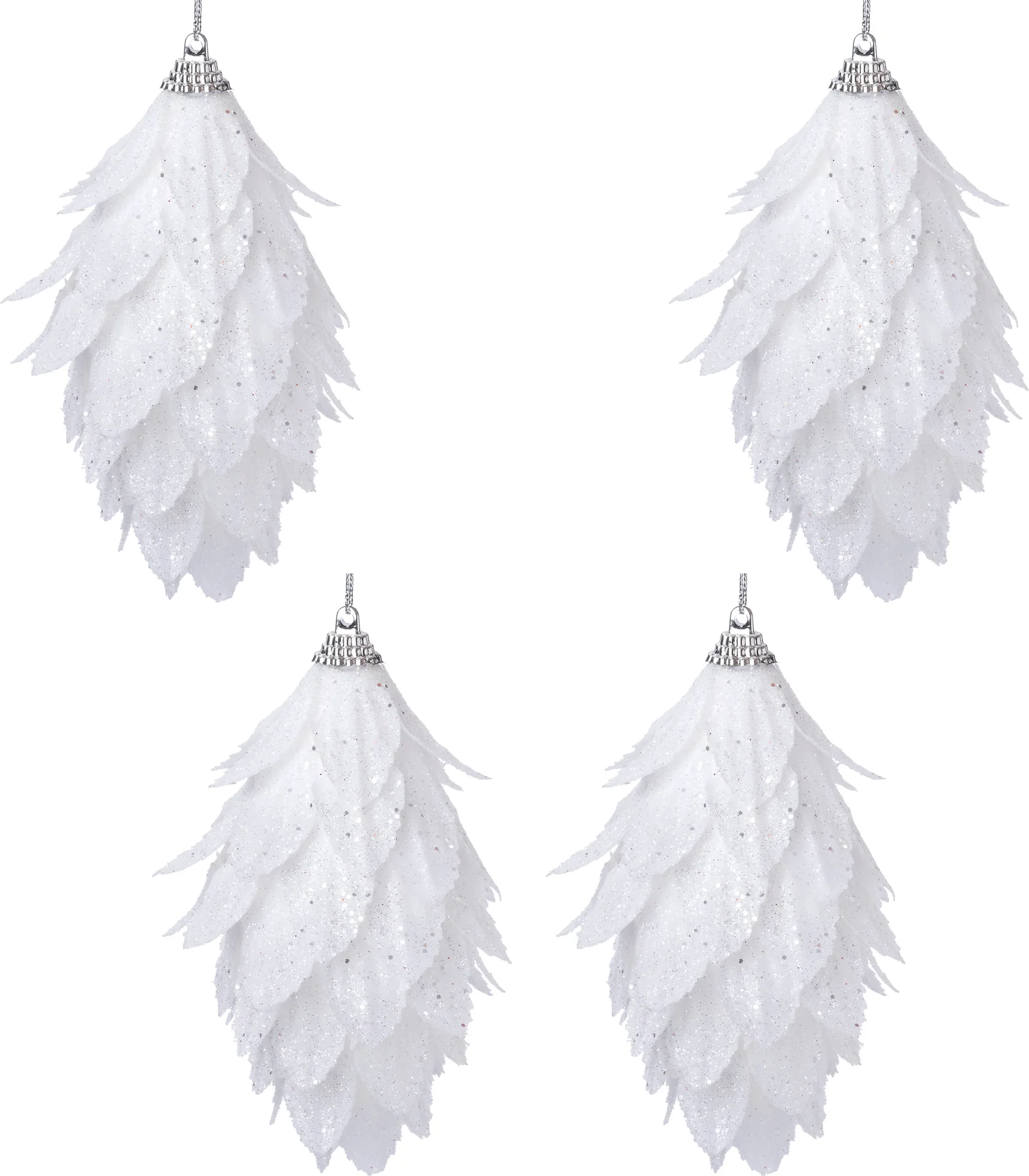 Intratuin kerstbal Syl wit 3 x 3 x 12 cm 4 stuks