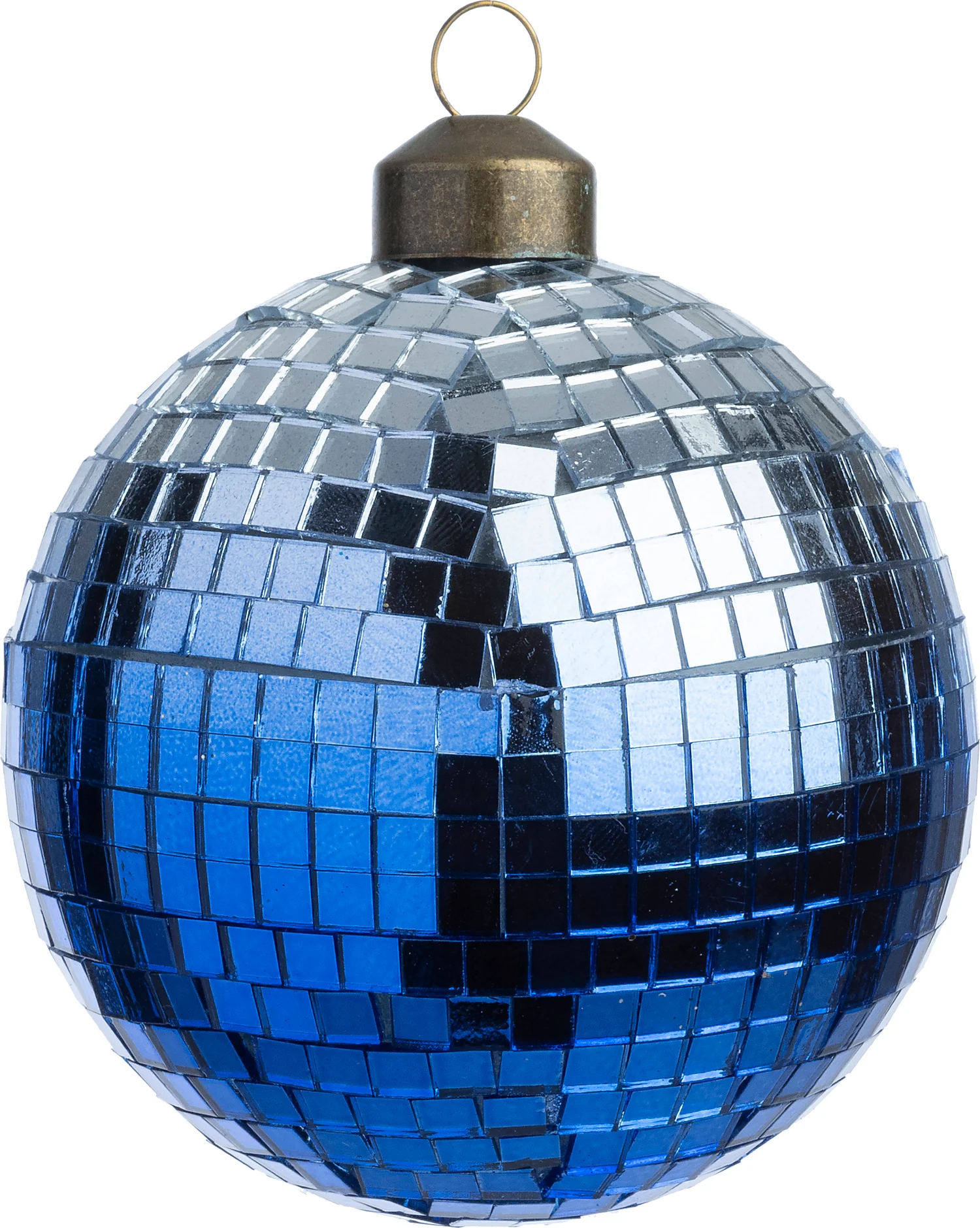 Intratuin kerstbal Disco zilver / blauw D 10 cm