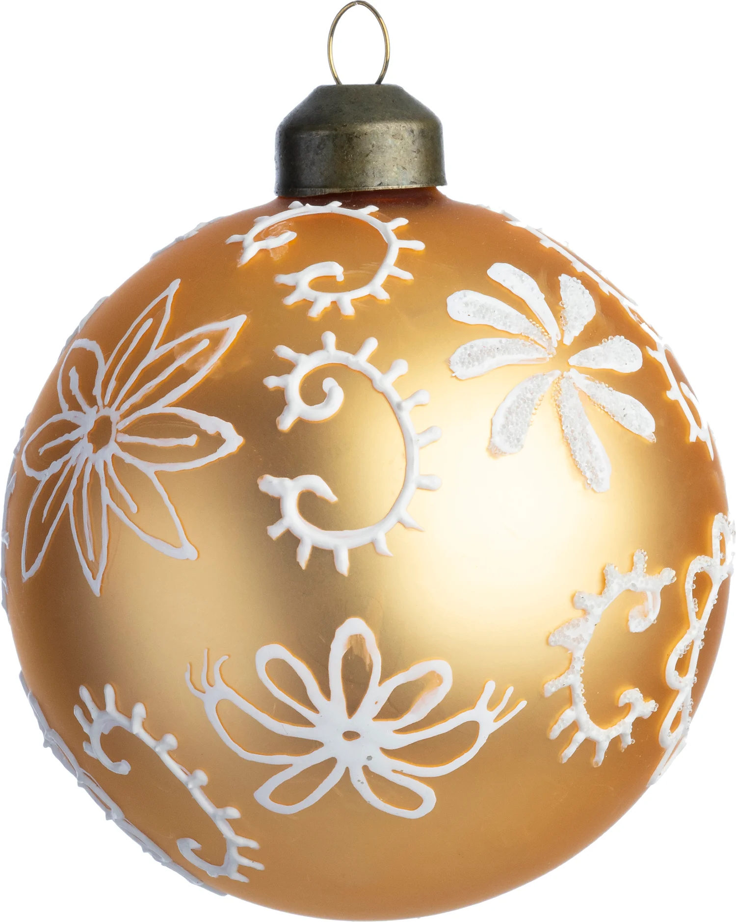 Intratuin kerstbal Seona goud bloem D 8 cm