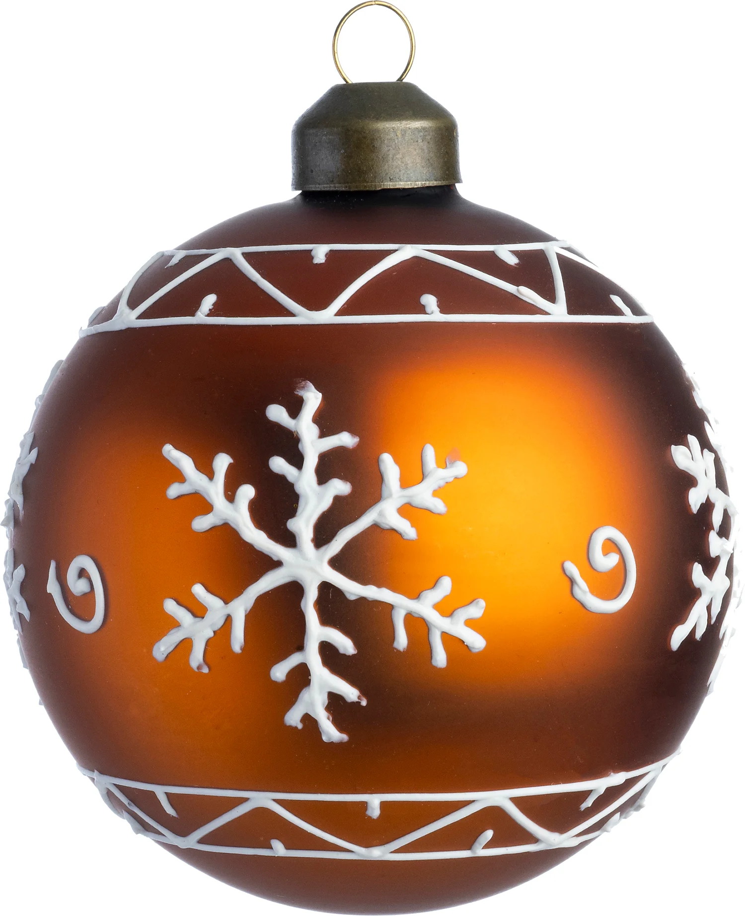 Intratuin kerstbal Seona bruin sneeuwvlok D 8 cm