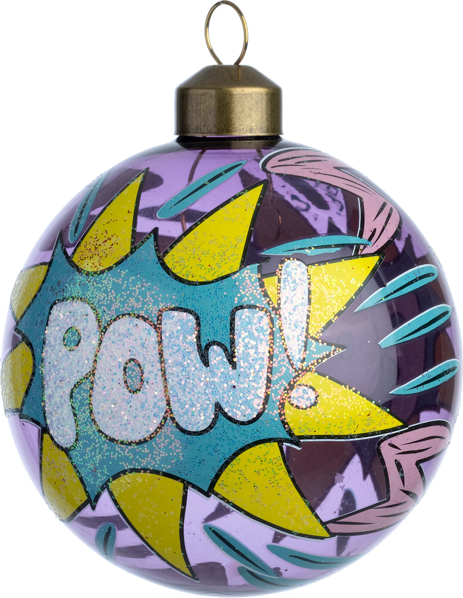 Intratuin kerstbal Pow roze / geel D 8 cm