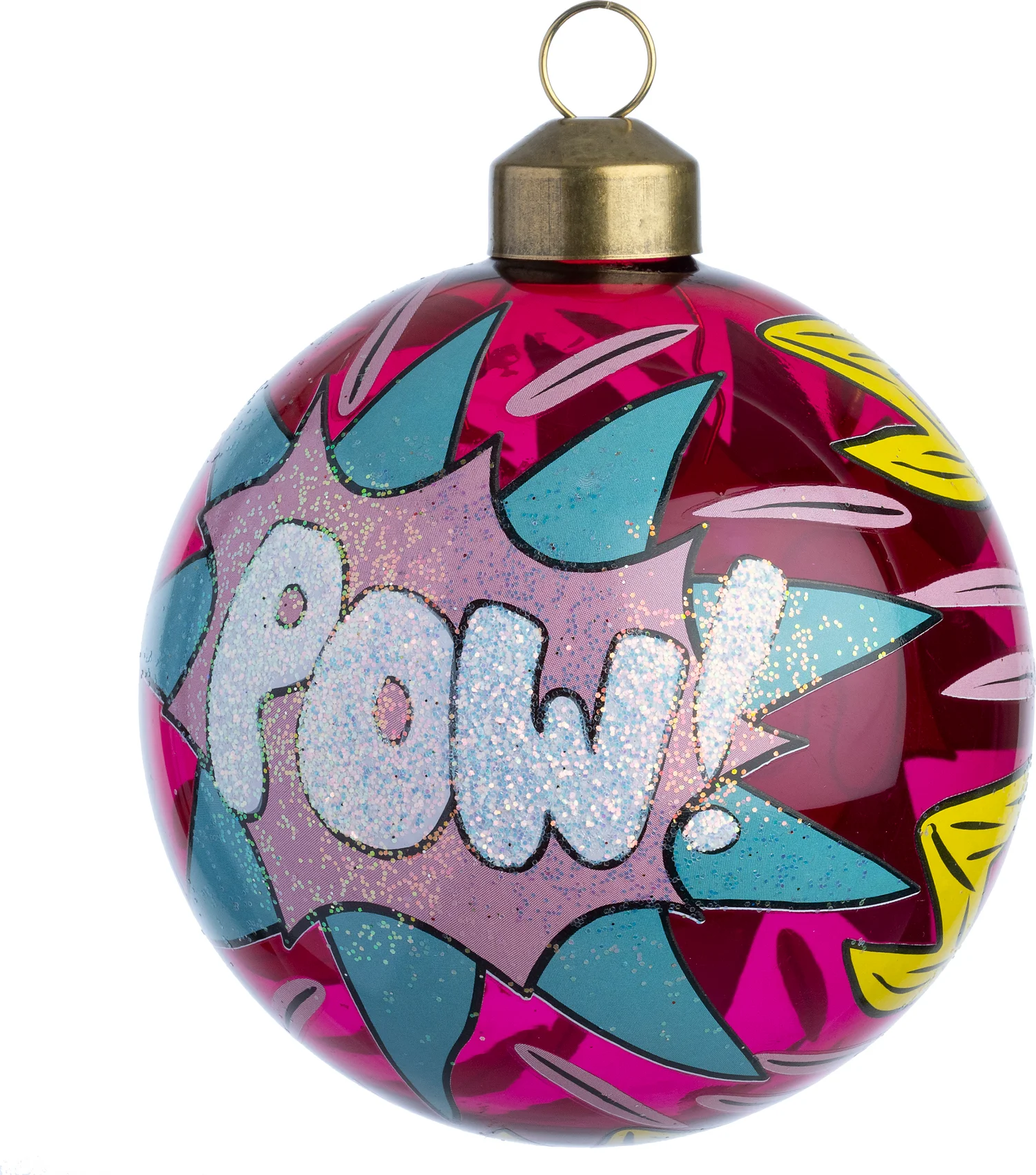Intratuin kerstbal Pow rood / roze D 8 cm
