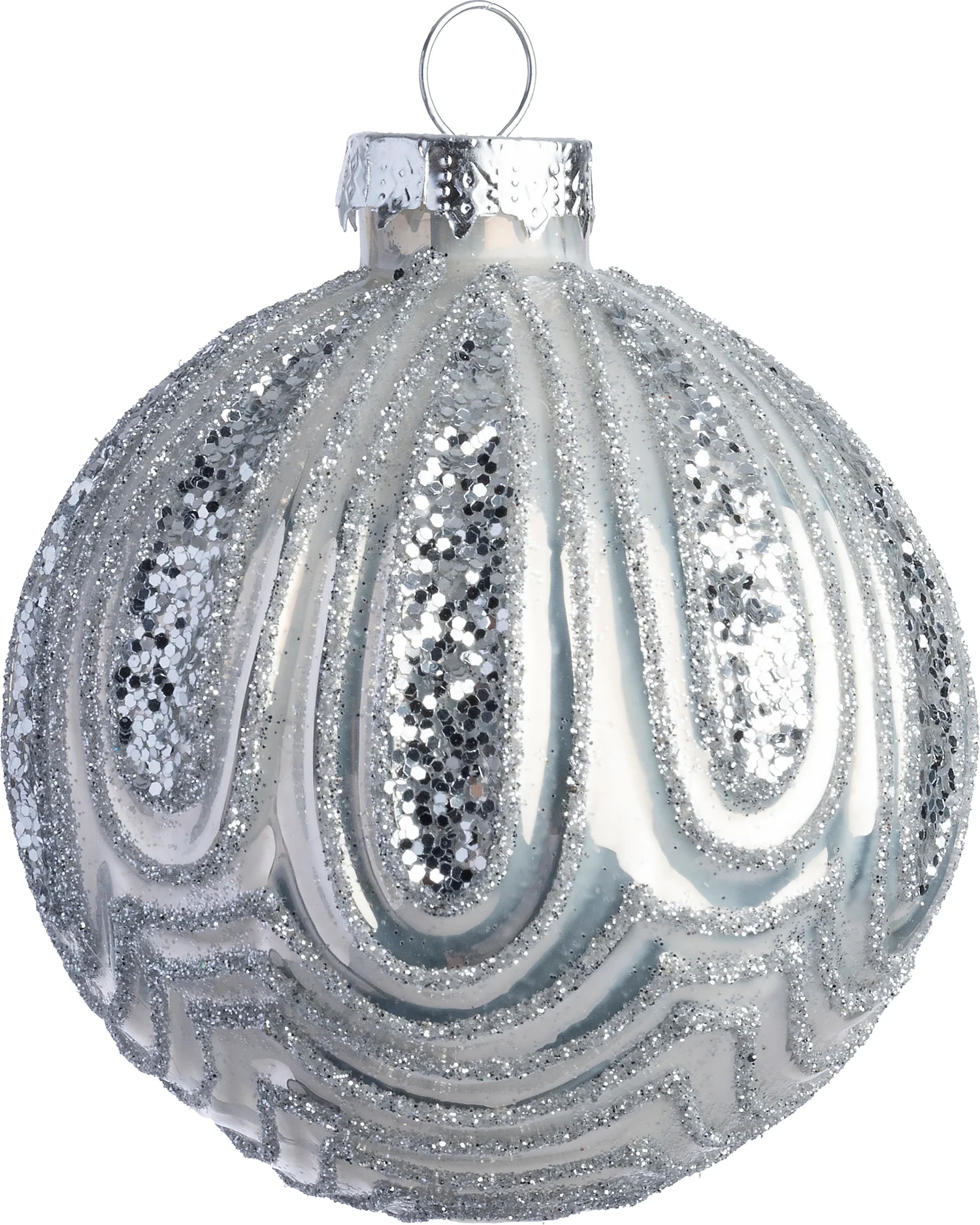 Intratuin kerstbal Wallace zilver reliëf D 10 cm