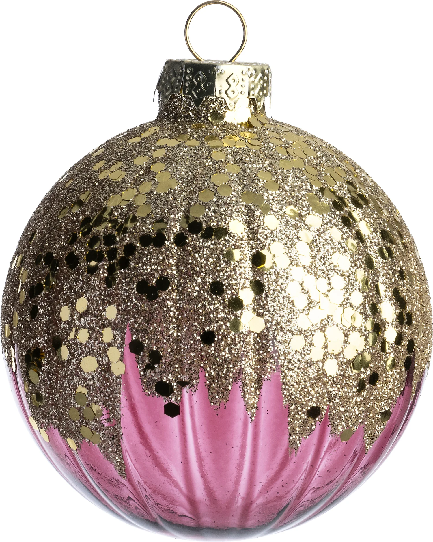 Intratuin kerstbal Wallace paars / transparant D 8 cm