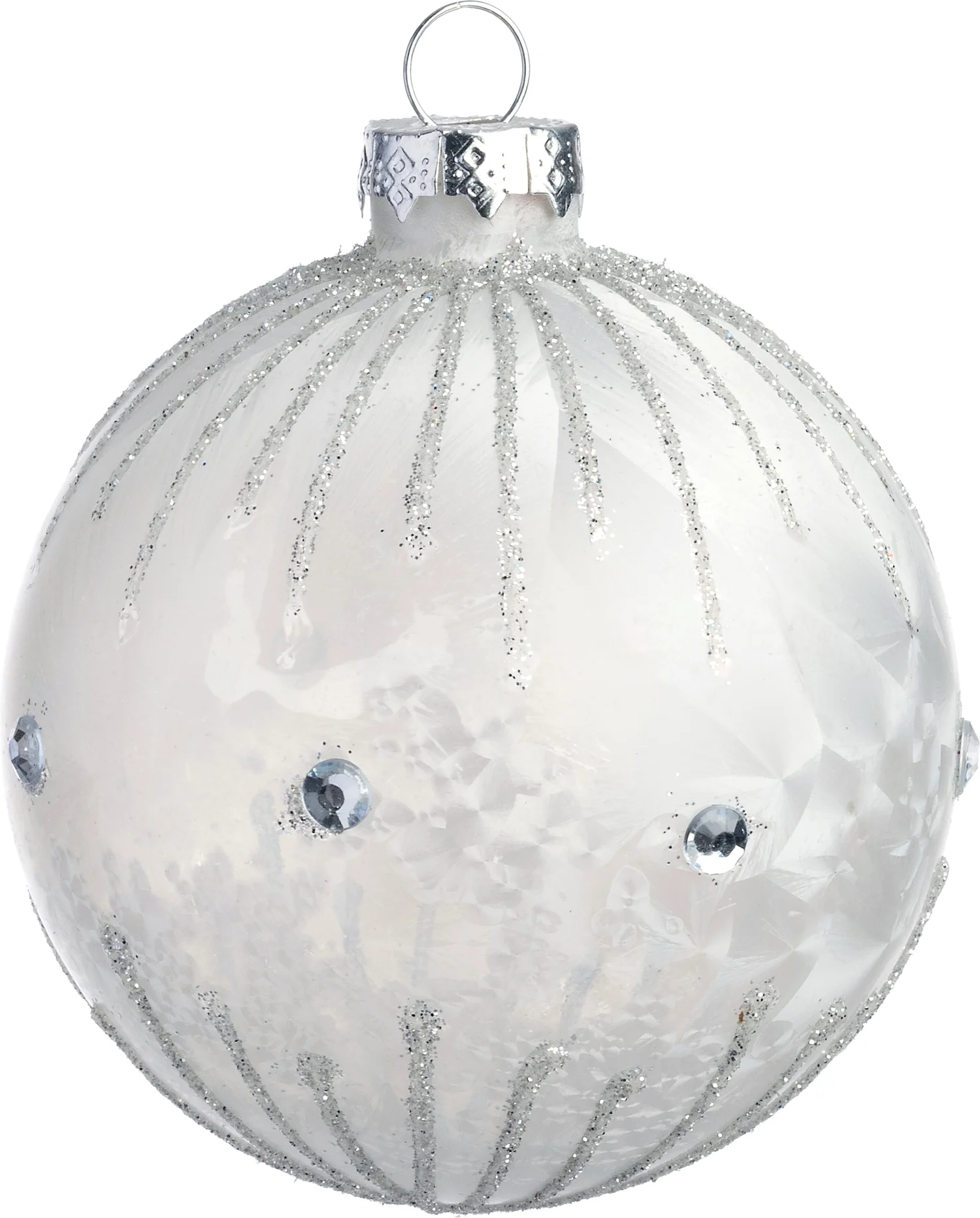 Intratuin kerstbal Aberlour zilver lijnen D 8 cm