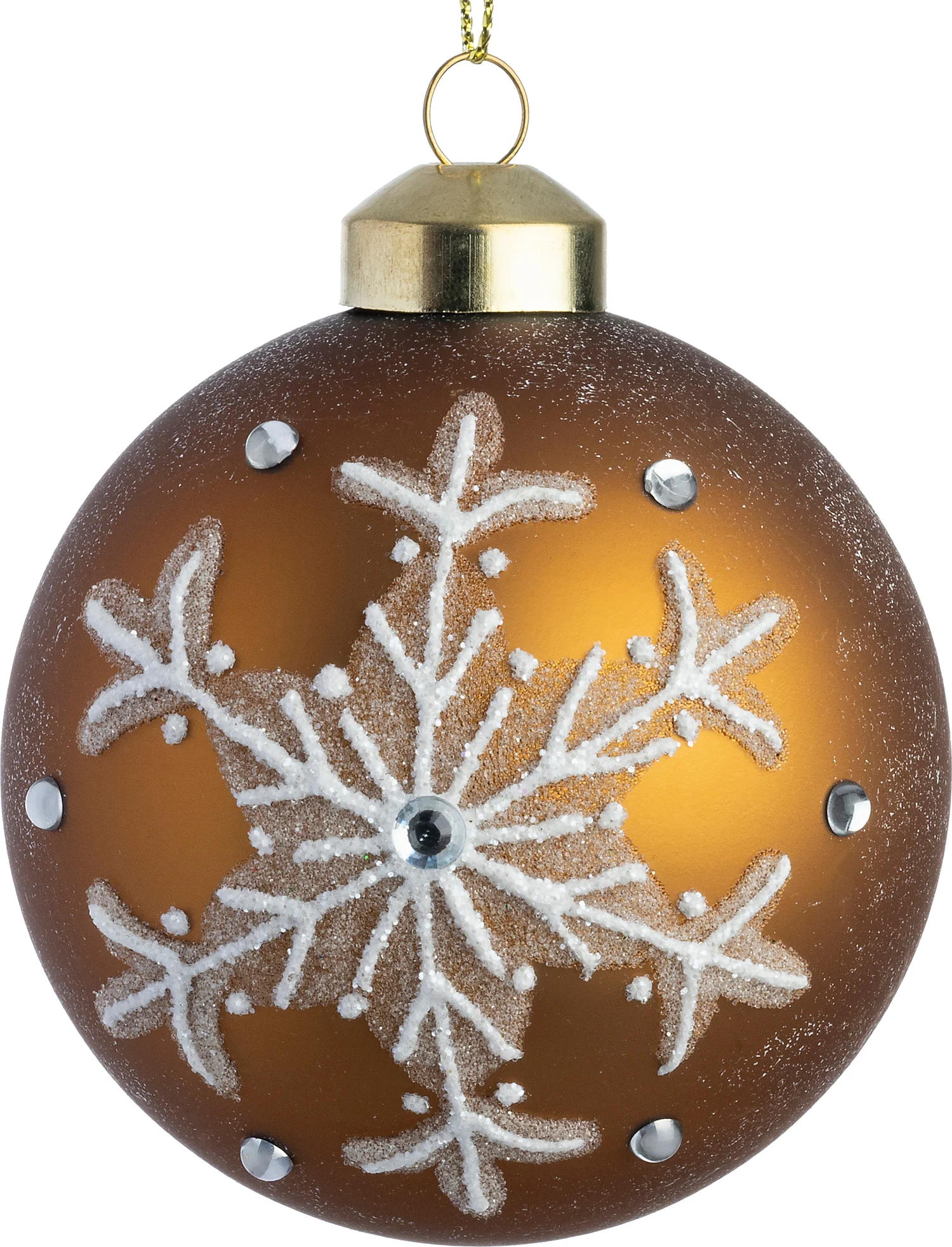 Intratuin kerstbal Tirna goud / wit D 8 cm