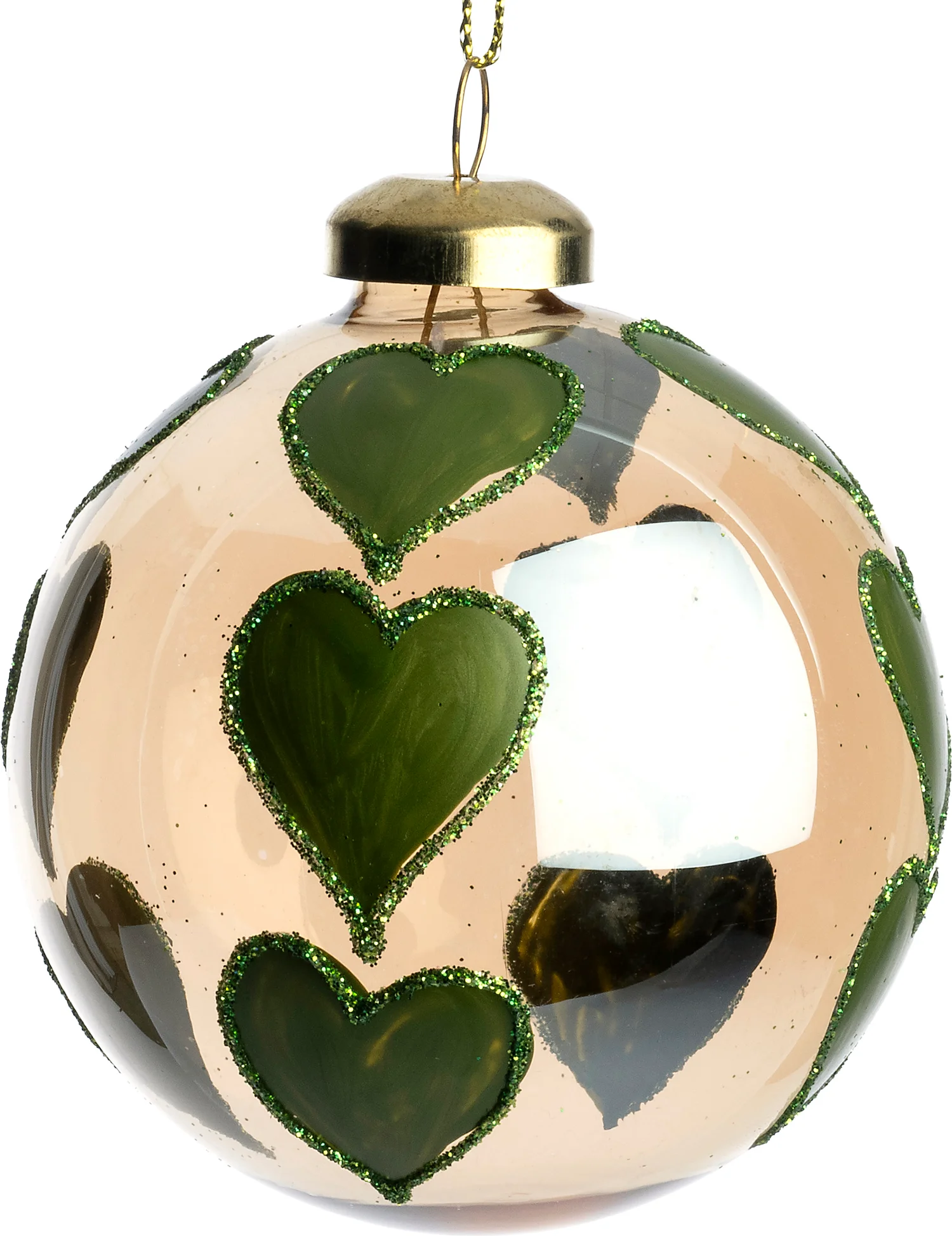 Intratuin kerstbal Nefer roze / groen D 8 cm