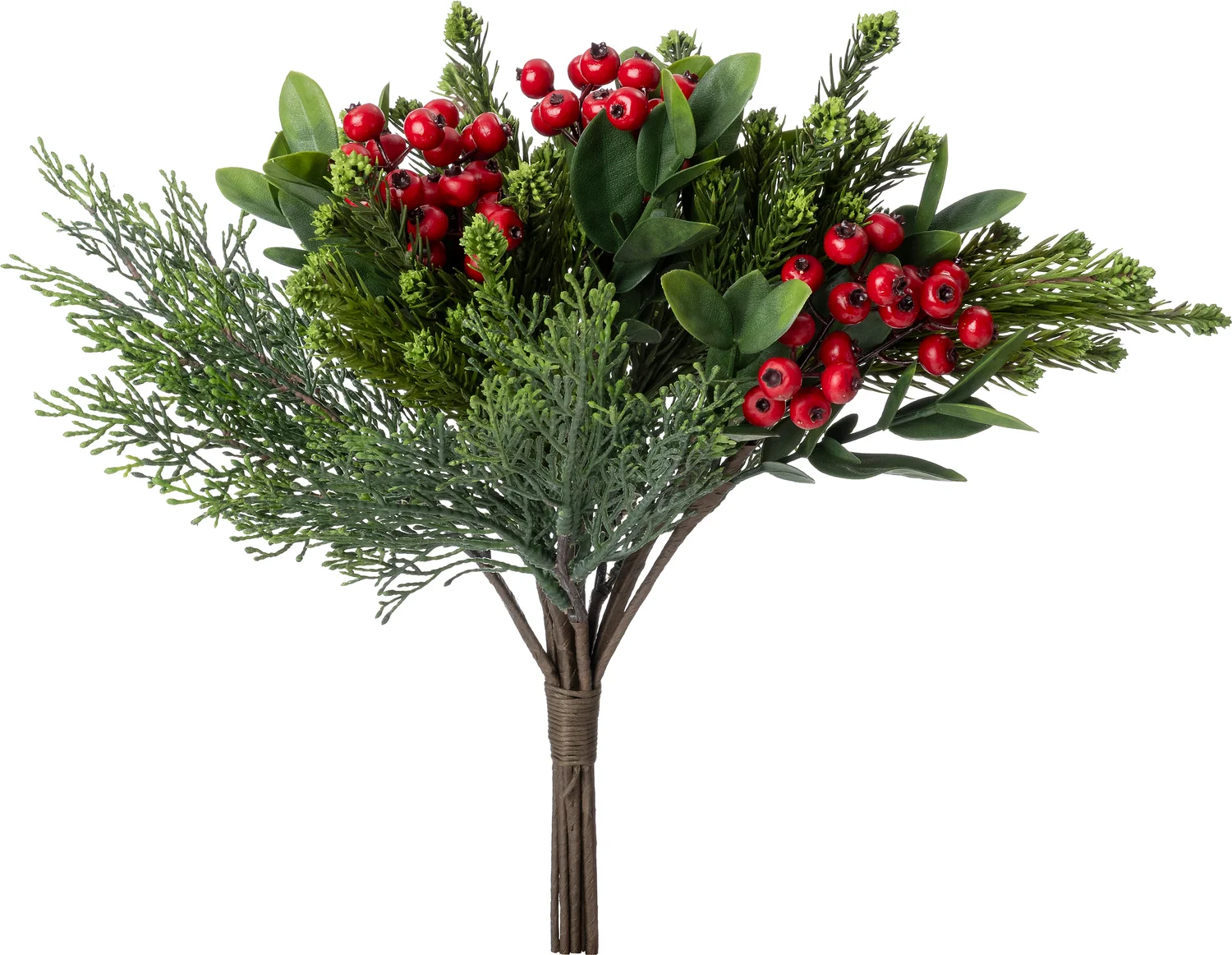 Intratuin kersttak bundel met rode bessen groen / rood 46 x 30 x 30 cm
