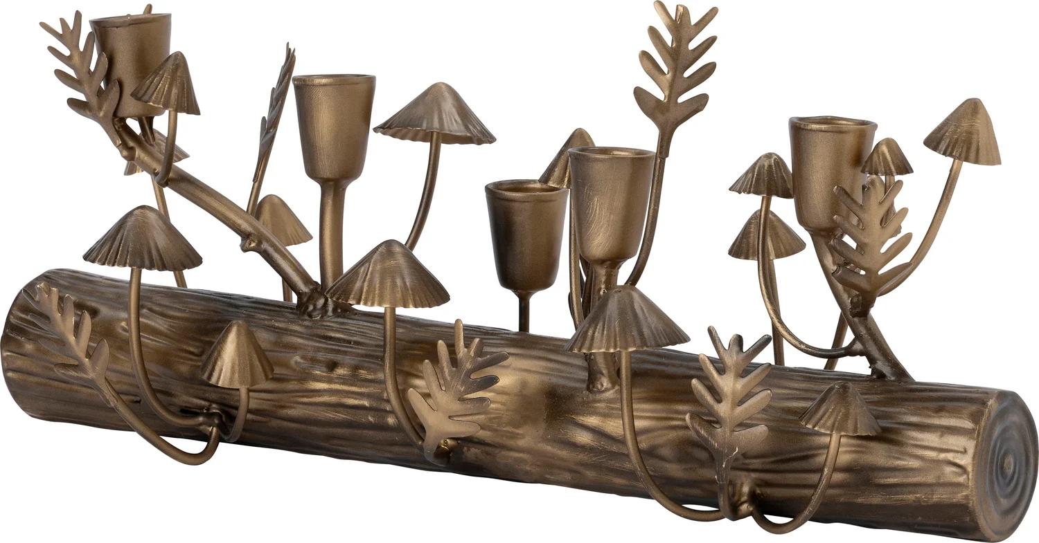 Intratuin kandelaar Paddenstoel goud 38 x 13 x 16 cm
