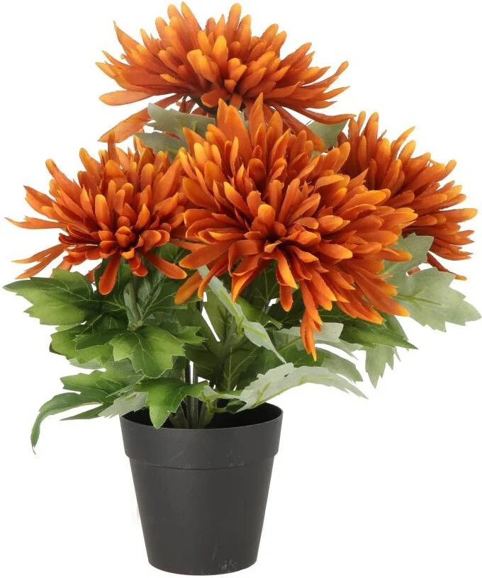 Intratuin Kunstplant Chrysant oranje D 9 H 31 cm