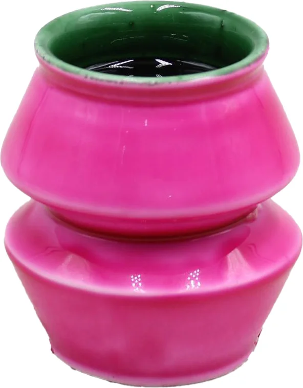 Intratuin kandelaar Rico roze / groen D 6 H 7 cm