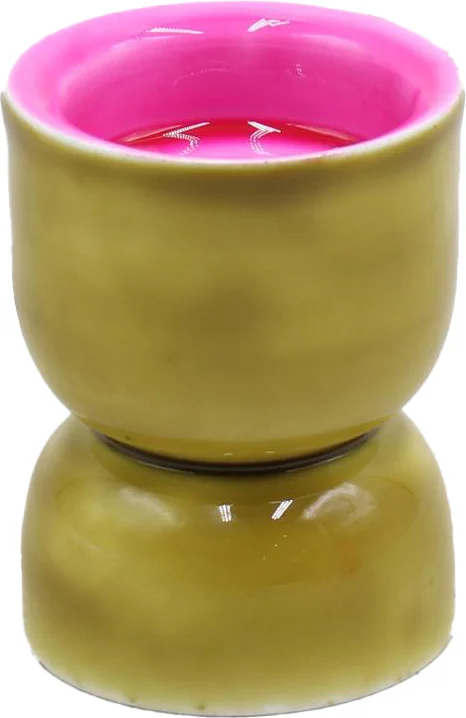 Intratuin kandelaar Rico geel / roze D 6 H 7 cm