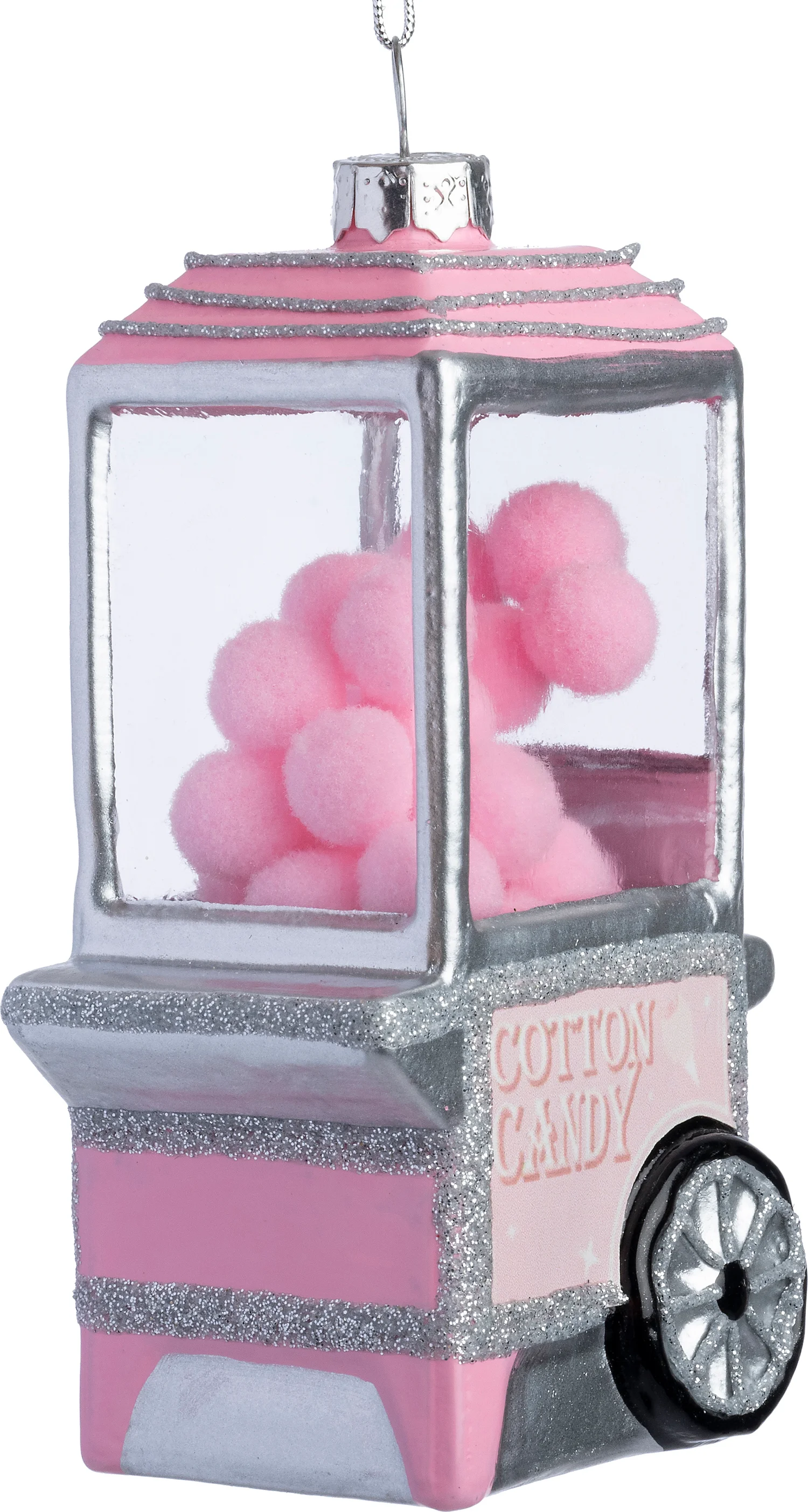 Intratuin kerst ornament popcornmachine roze 6,1 x 4,9 x 11 cm