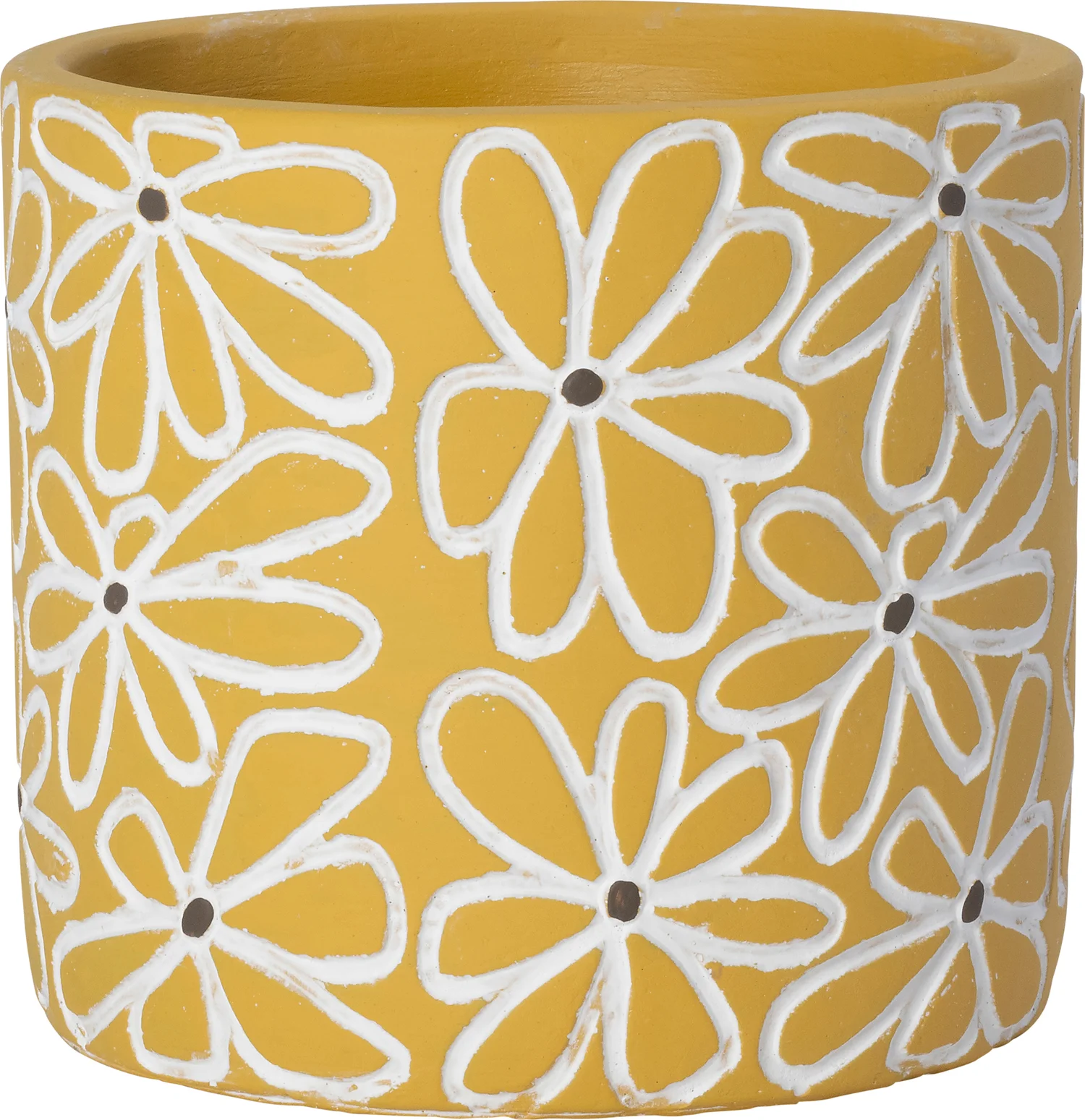 Intratuin bloempot Adan geel D 14 H 13 cm